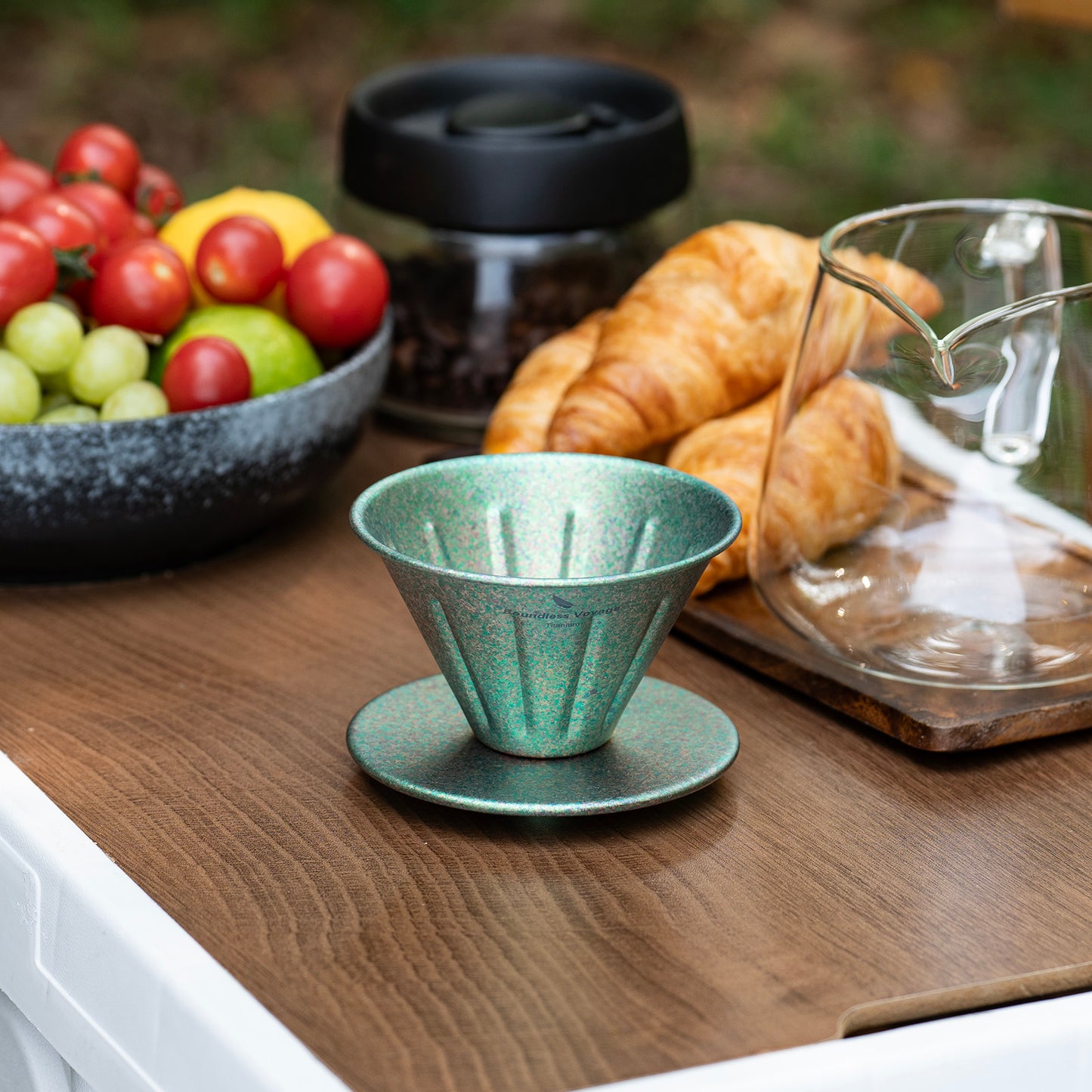 Boundless Voyage Titanium Pour Over Coffee Dripper | Reusable Cone Coffee Strainer Filter, 1-2 Cup Single Serve Coffee Brewer for Travel Camping Home Ti6005P