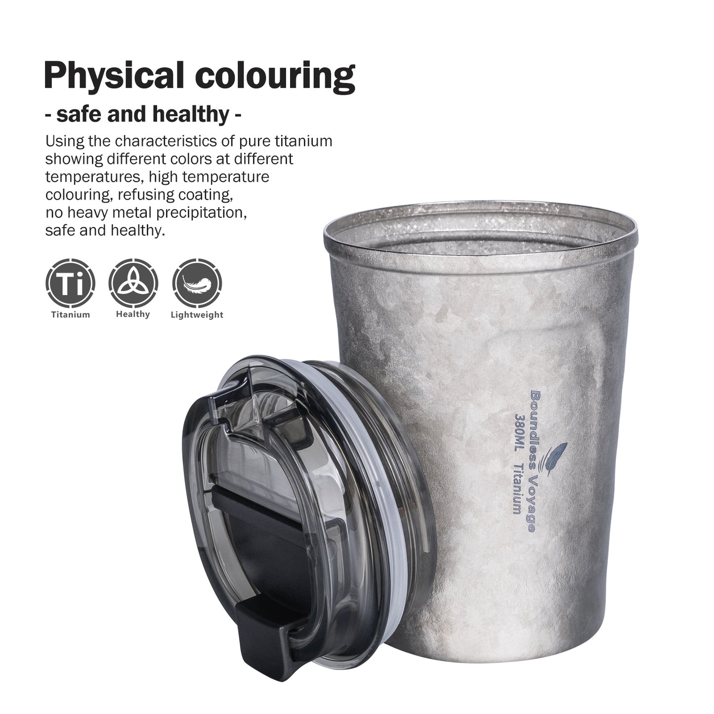 Boundless Voyage Titanium Insulated Drinking Cup Double Wall Vacuum Travel Coffee Tea Water Mug Ti3235D
