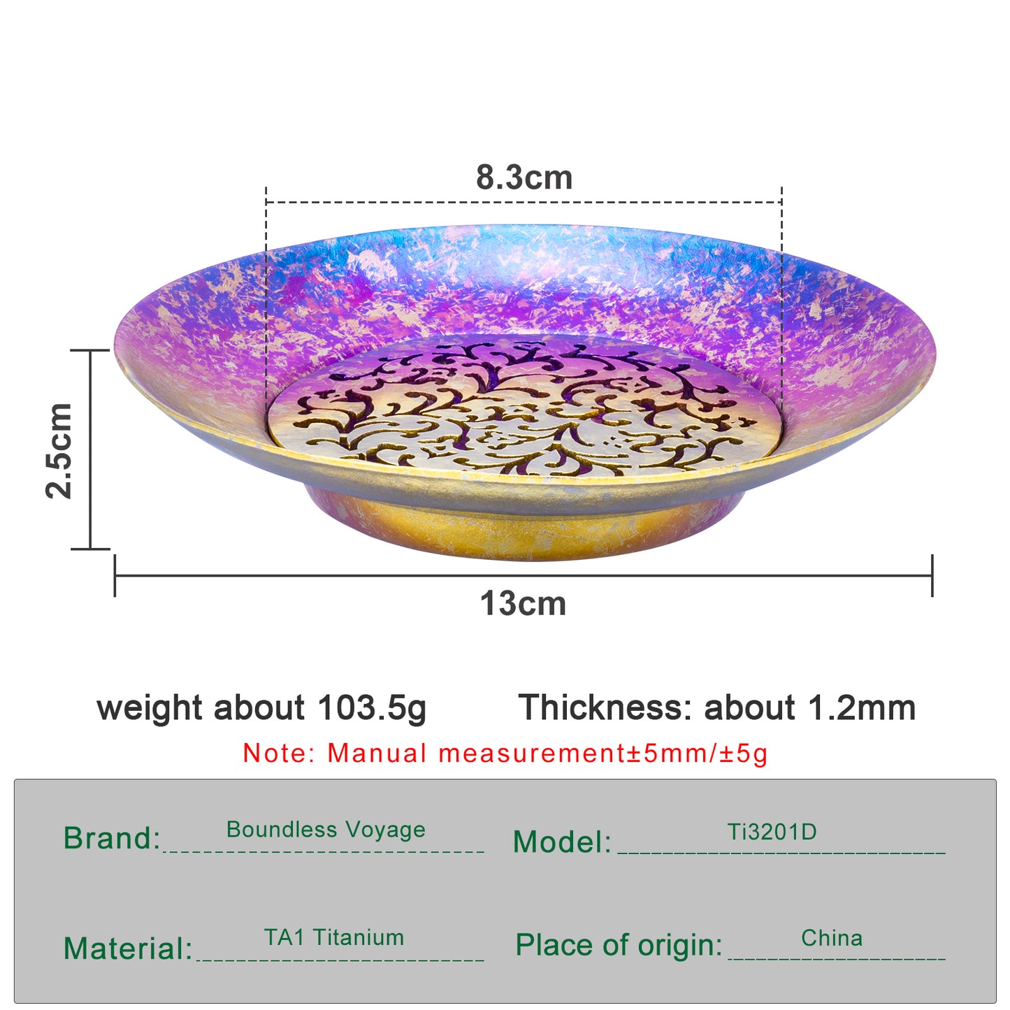 Boundless Voyage Titanium Tea Tray, Hollow Out Detachable Heat Insulation Anti-scald, Multipurpose Water Storage Drain Tray for Kung Fu Tea Home Kitchen Office Camping Ti3201D