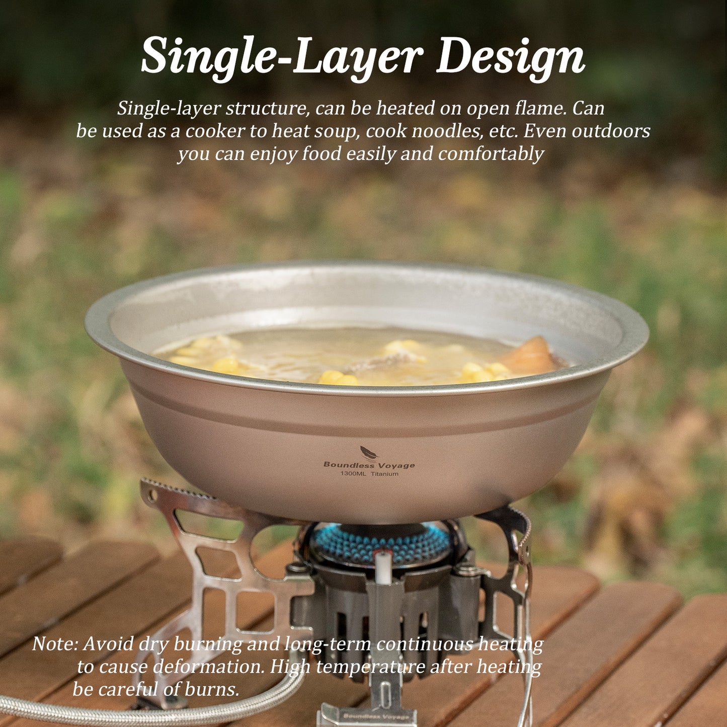 Boundless Voyage Titanium Bowl Rice Soup Salad Serving Bowl Ultralight Outdoor Camping Travel Durable Portable Tableware
