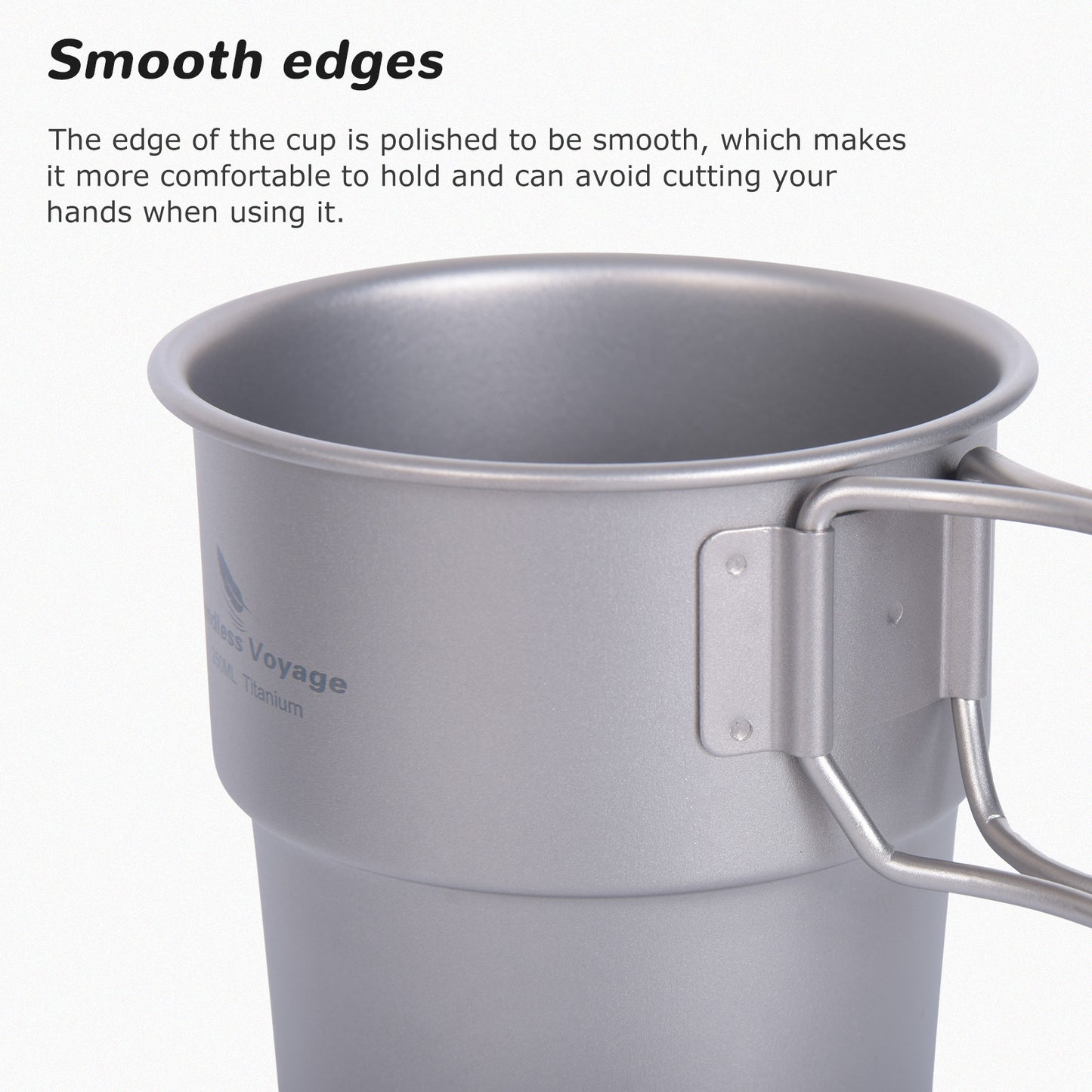 Boundless Voyage Titanium Coffee Cup 250ml Tea Mug Outdoor Camping Tableware Portable Lightweight Mug Ti3051D-Ti3051D
