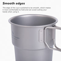 Boundless Voyage Titanium Coffee Cup 250ml Tea Mug Outdoor Camping Tableware Portable Lightweight Mug Ti3051D-Ti3051D