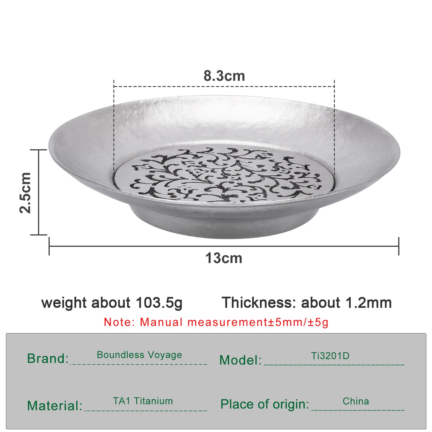 Boundless Voyage Titanium Tea Tray, Hollow Out Detachable Heat Insulation Anti-scald, Multipurpose Water Storage Drain Tray for Kung Fu Tea Home Kitchen Office Camping Ti3201D