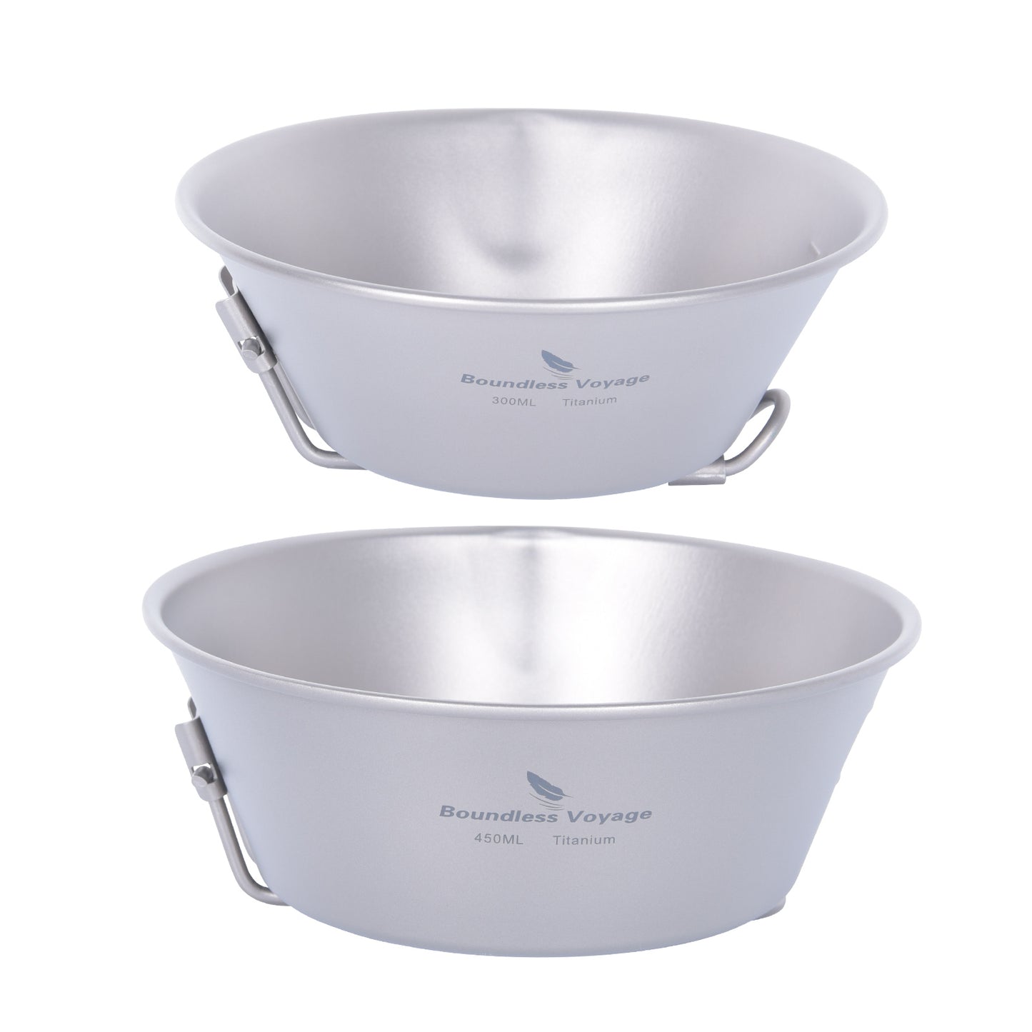Boundless Voyage Titanium Sierra Bowl Foldable Handle Anti-Drip Spout, 300ml 450ml Camping Bowl Ti1087T-Ti1089T