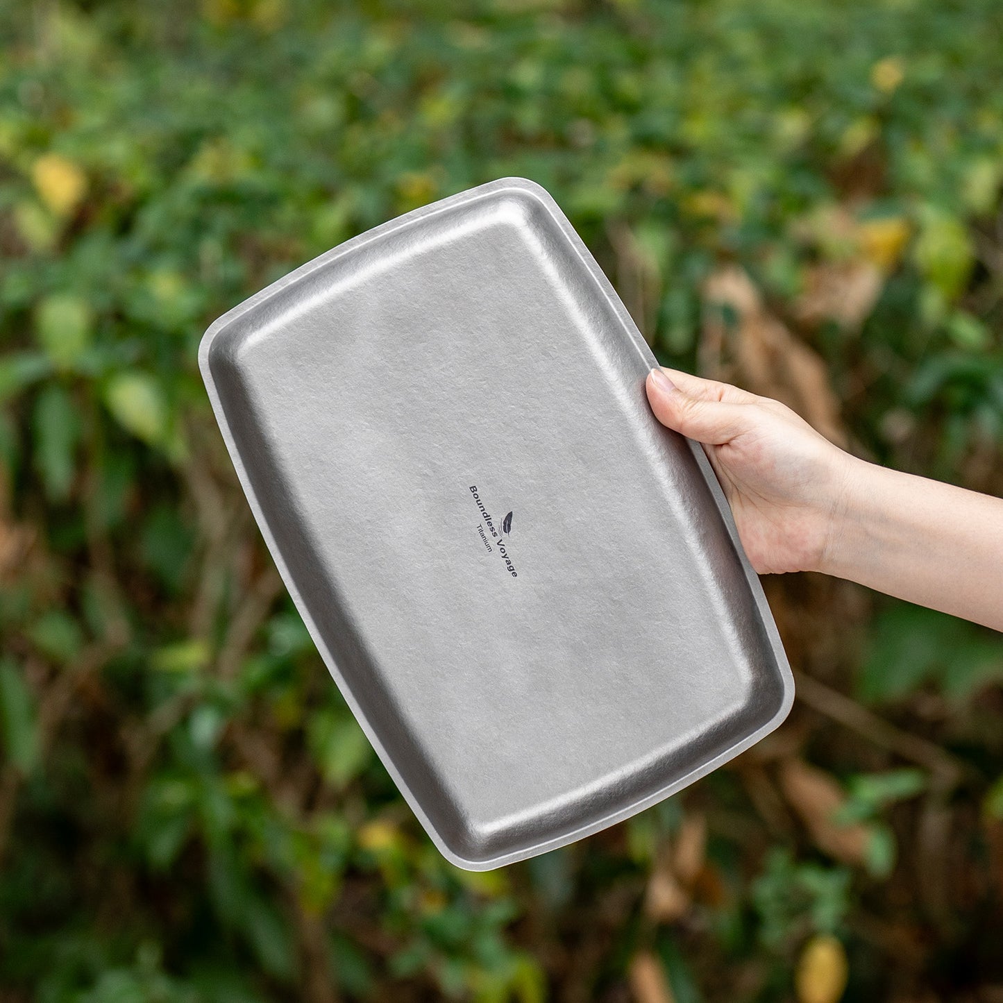 Boundless Voyage Pure Titanium Square Plate | Lightweight Heat-Resistant Portable Camping Tray, Dishwasher Safe Tableware for Home, Picnic & BBQ Ti1149T