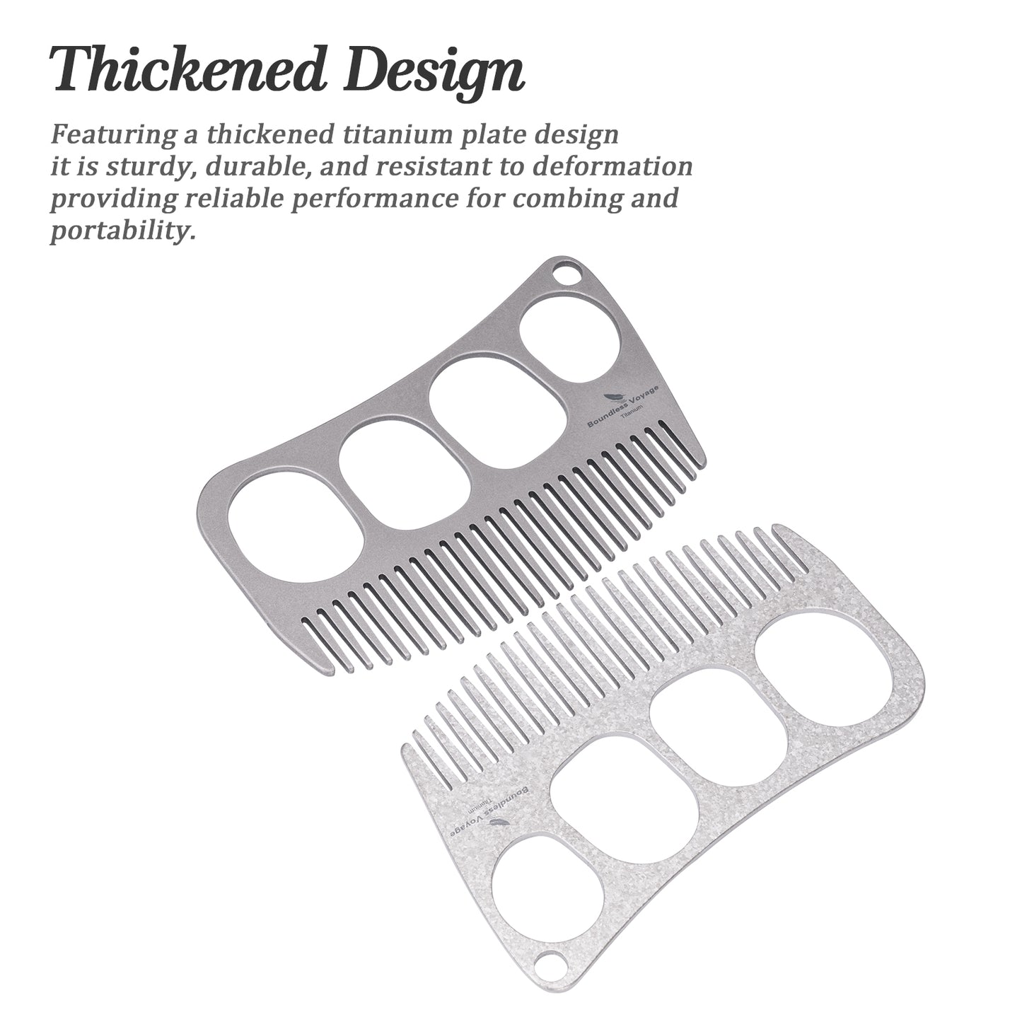 Boundless Voyage Titanium Crescent Comb, Unisex Hair & Beard Grooming Comb for Household Daily Use and Travel Carry