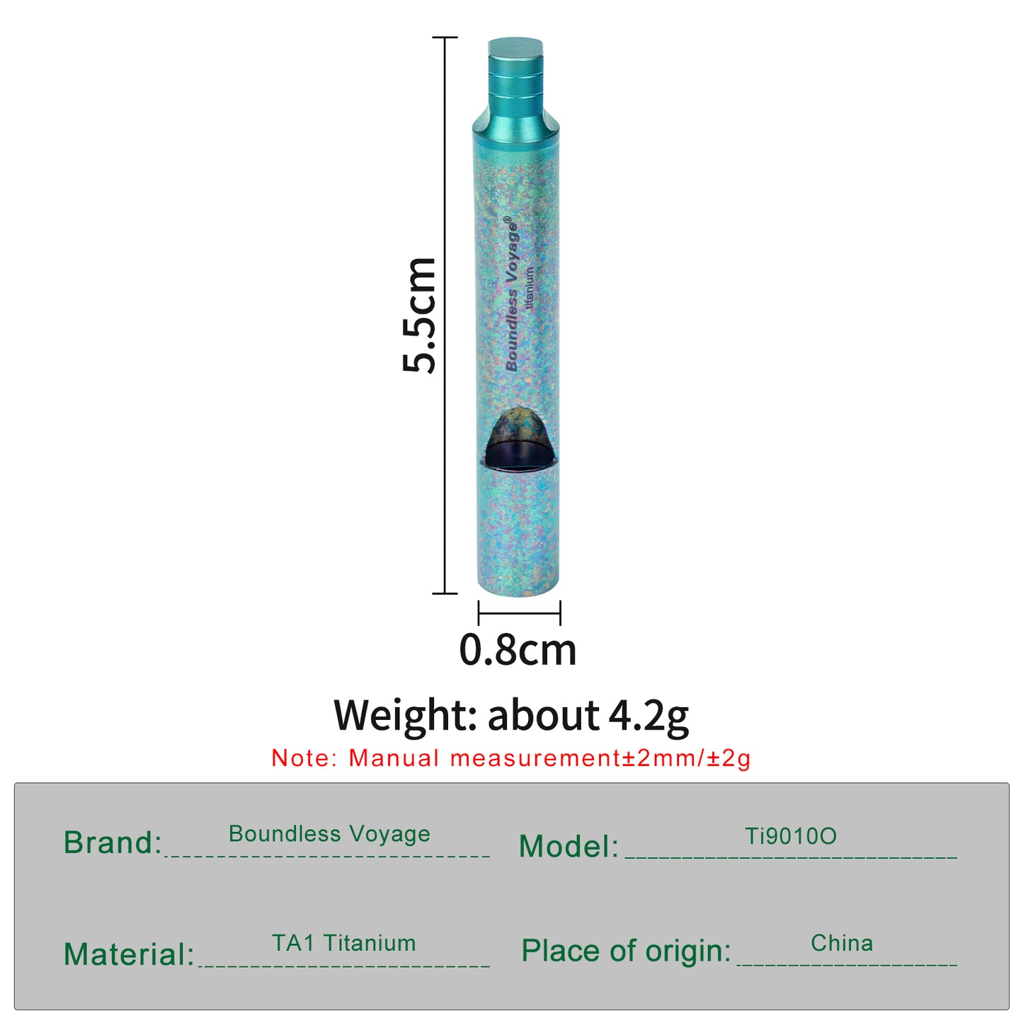 Boundless Voyage Titanium Emergency Survival Whistle, 120dB Super Loud Safety Signal Whistle with Lanyar, Portable EDC Gear for Camping Hiking Sports Coach Training Ti9010O