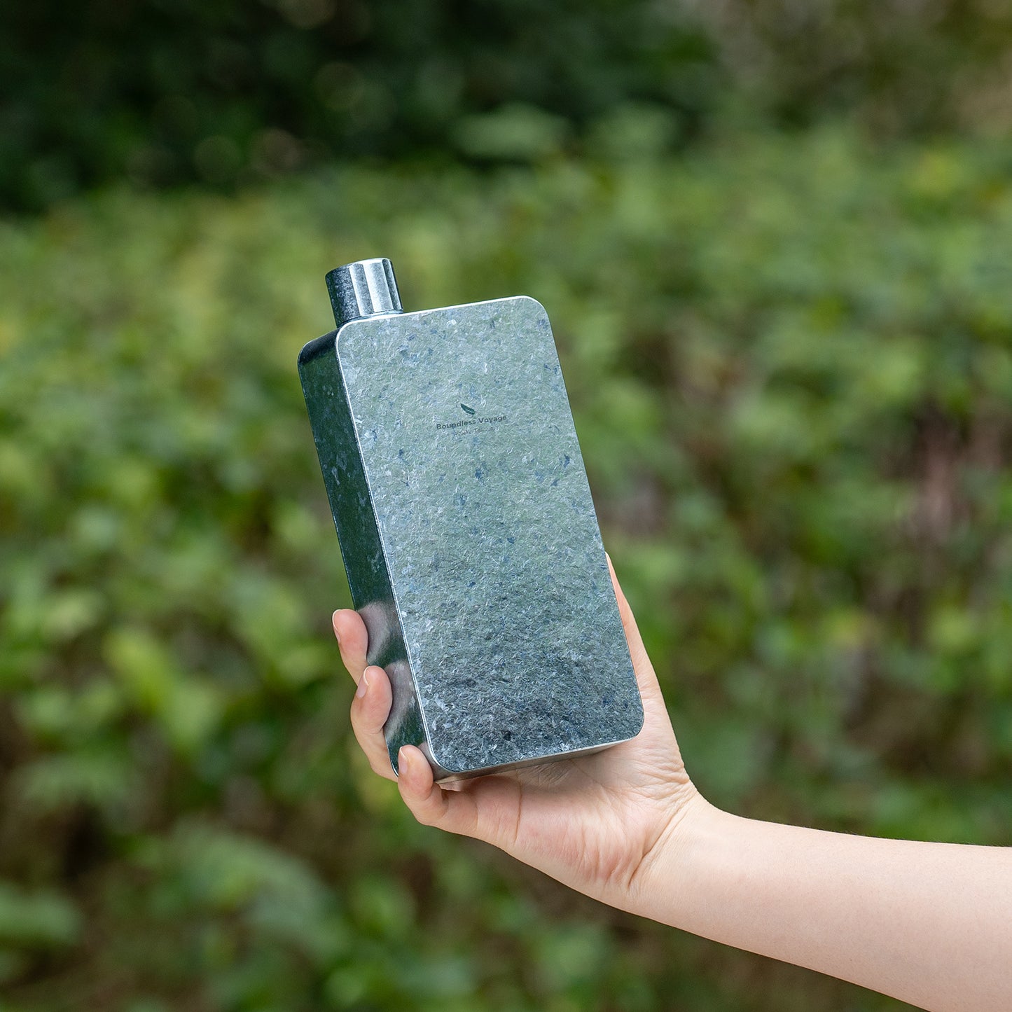 Boundless Voyage Titanium Flask 400ml, Camping & Travel Metal Liquor Bottle, Ultra-Light Square Design, Gift for Men & Outdoor Enthusiasts