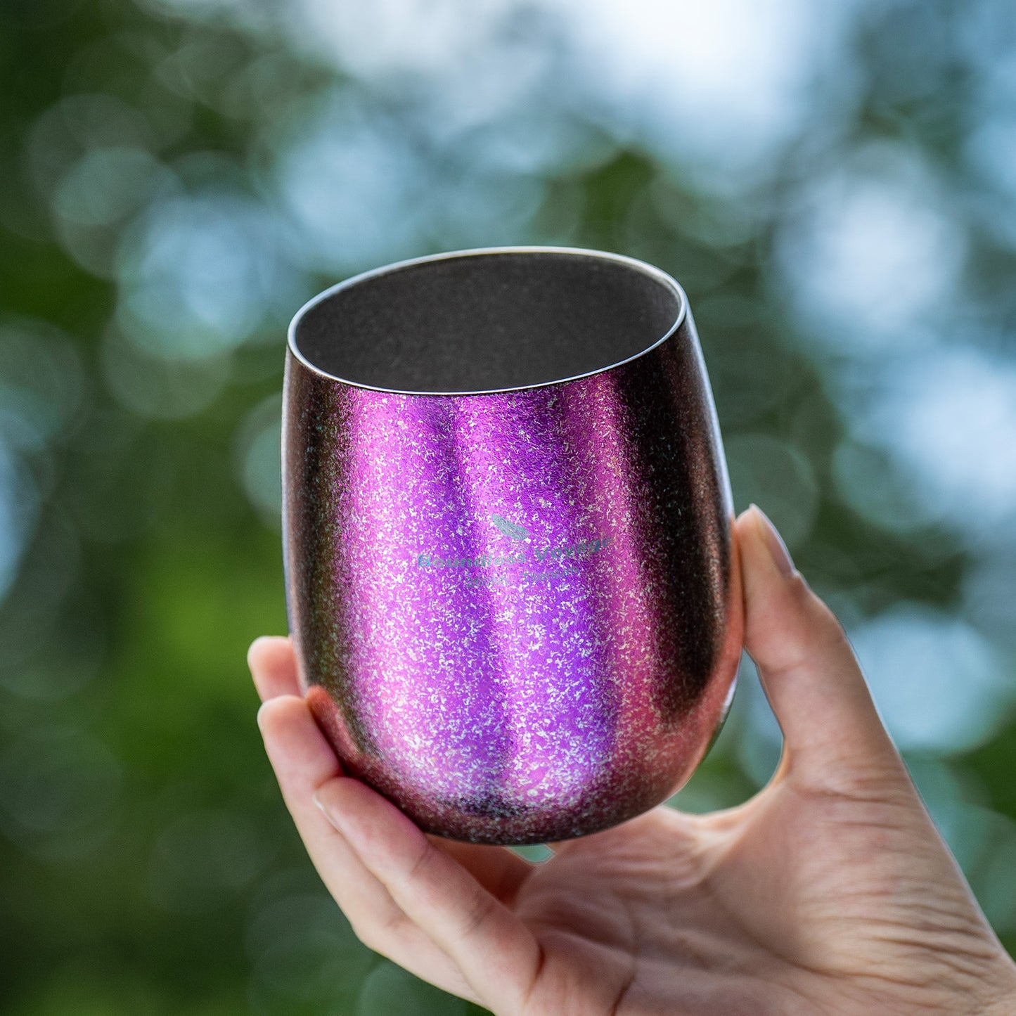 Boundless Voyage 260ML Titanium Double-Walled Egg Shaped Cup, Ice Crystal High-Temp Crystalline Texture Insulated Tea Coffee Mug, Ultralight Portable Drinkware for Camping, Travel & Daily Home Use Ti3084D
