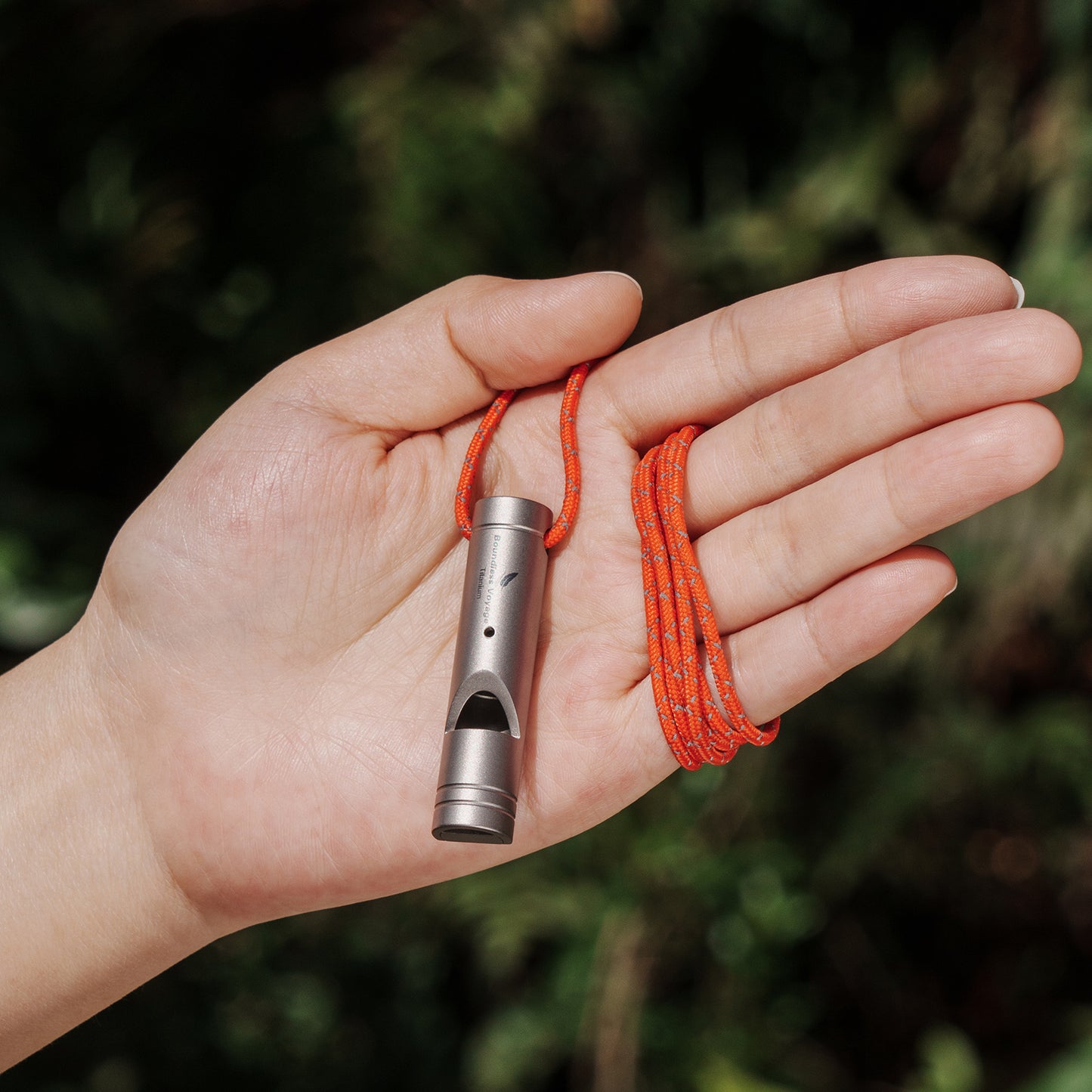 Boundless Voyage Titanium Whistle Emergency Survival Safety Whistles with Lanyard Loud for Outdoor Camping Hiking Coaches Training Sports Keychain Whistle  Ti9018O