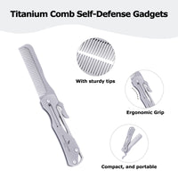 Boundless Voyage Titanium Hair Styling & Beard & Mustache Folding Pocket Comb, Portable EDC Accessories for Men and Women Ti9011O