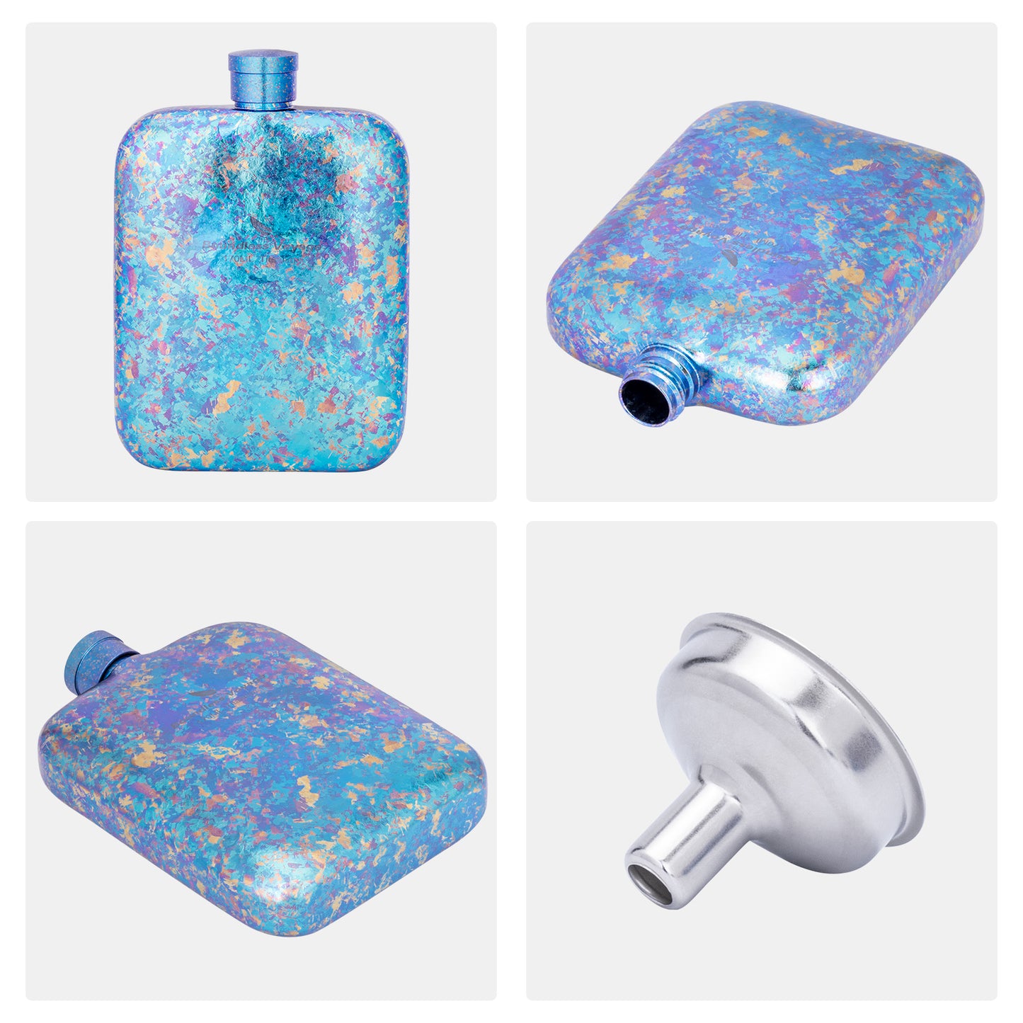 Boundless Voyage Titanium Hip Flask 170ml Small Liquor Flask Bottle for Whiskey Vodka Wine Portable Travel Outdoor Ultralight Pocket Drinkware for Men & Women Ti3263D