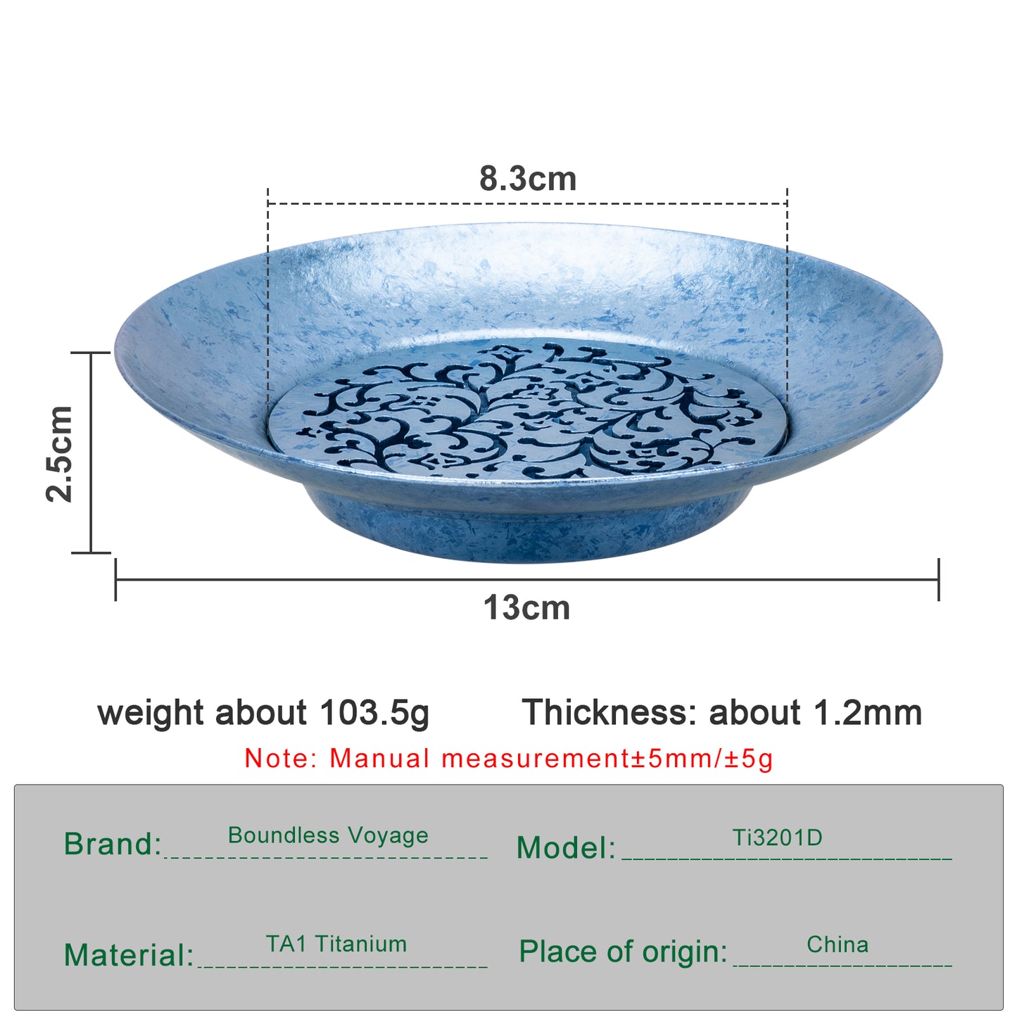 Boundless Voyage Titanium Tea Tray, Hollow Out Detachable Heat Insulation Anti-scald, Multipurpose Water Storage Drain Tray for Kung Fu Tea Home Kitchen Office Camping Ti3201D