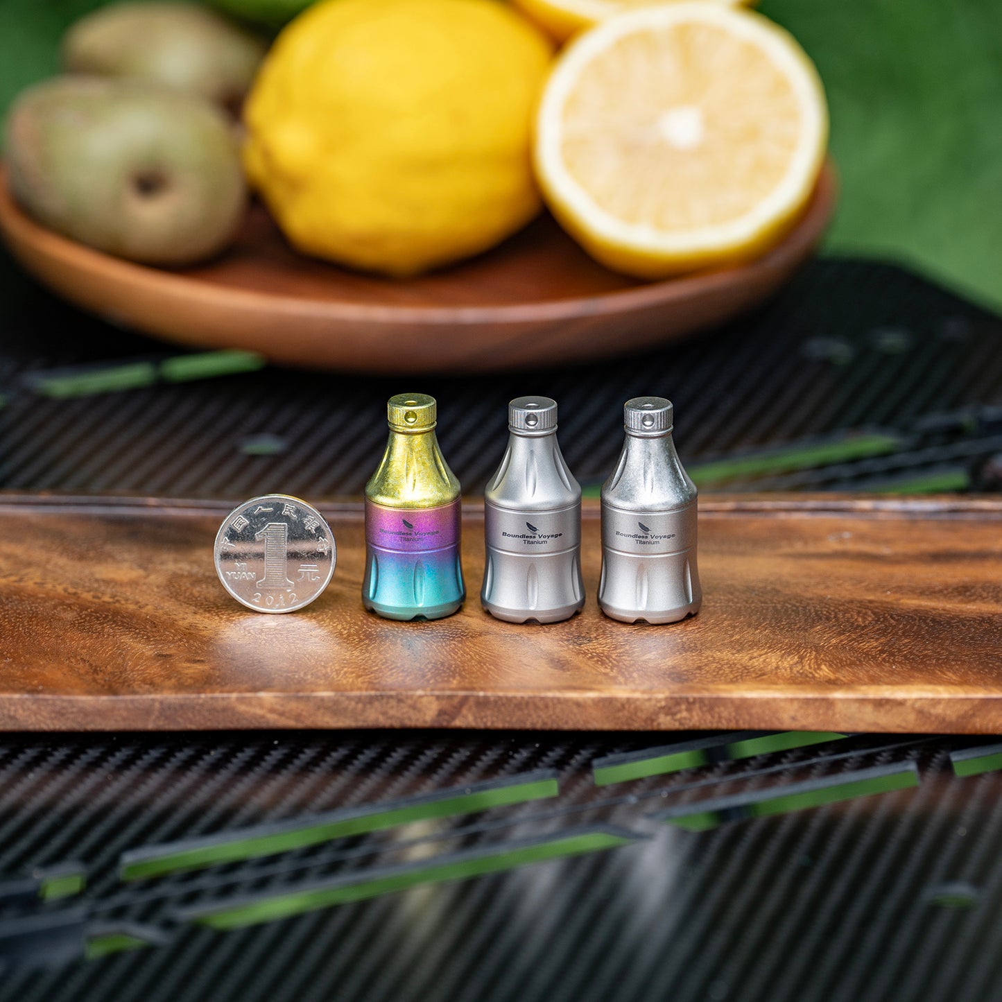 Boundless Voyage Titanium Pill Container Waterproof Keychain EDC Mini Case for Travel Camping Ti9006A