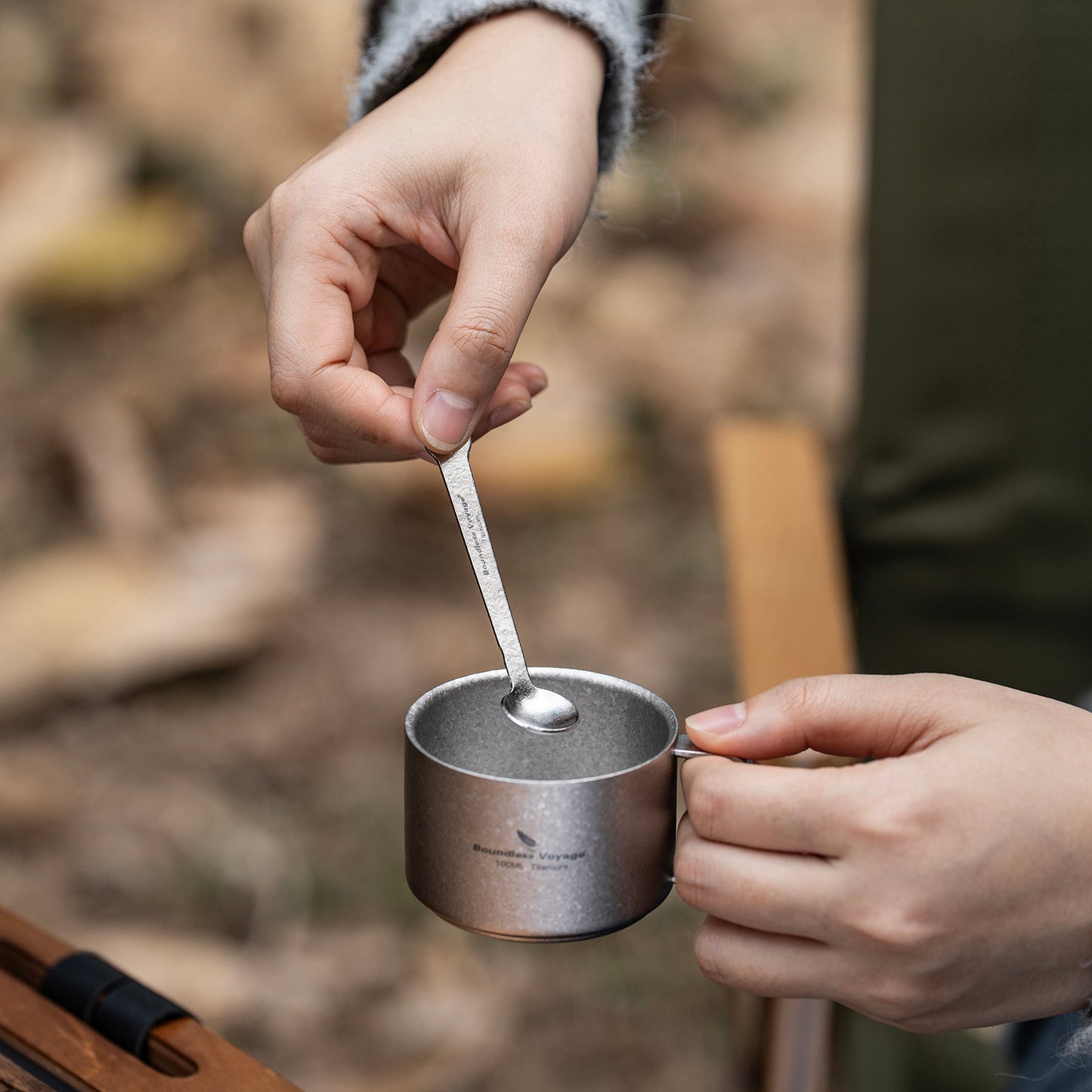Boundless Voyage Pure Titanium Mini Coffee Spoon | Ultralight Small Stirring Spoon for Sugar, Jam, Tea & Dessert, Party Tableware Ti1040T