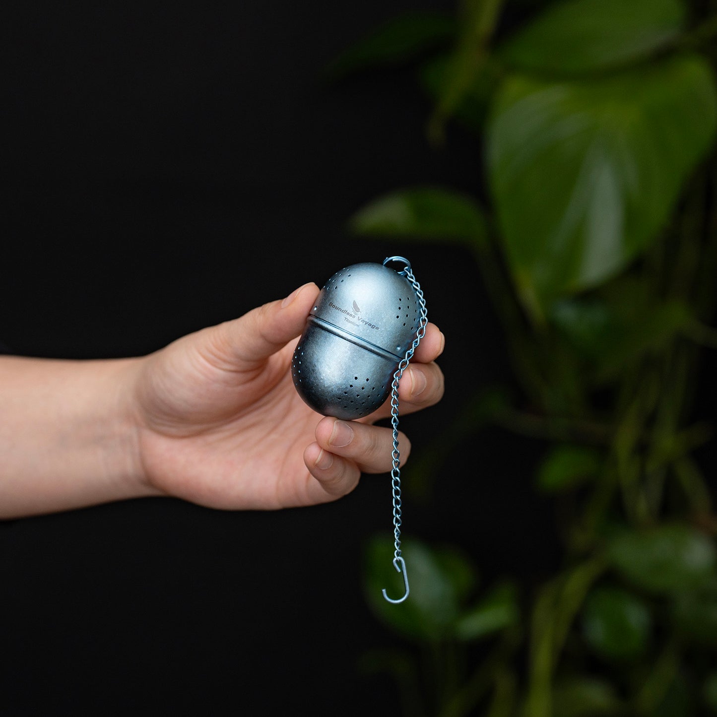 Boundless Voyage Ultralight Titanium Tea Ball Infuser with Extended Chain, Fine Mesh Strainer for Loose Tea & Spices, Reusable Filter for Mugs Teapots Home Kitchen Teaware Ti3207A