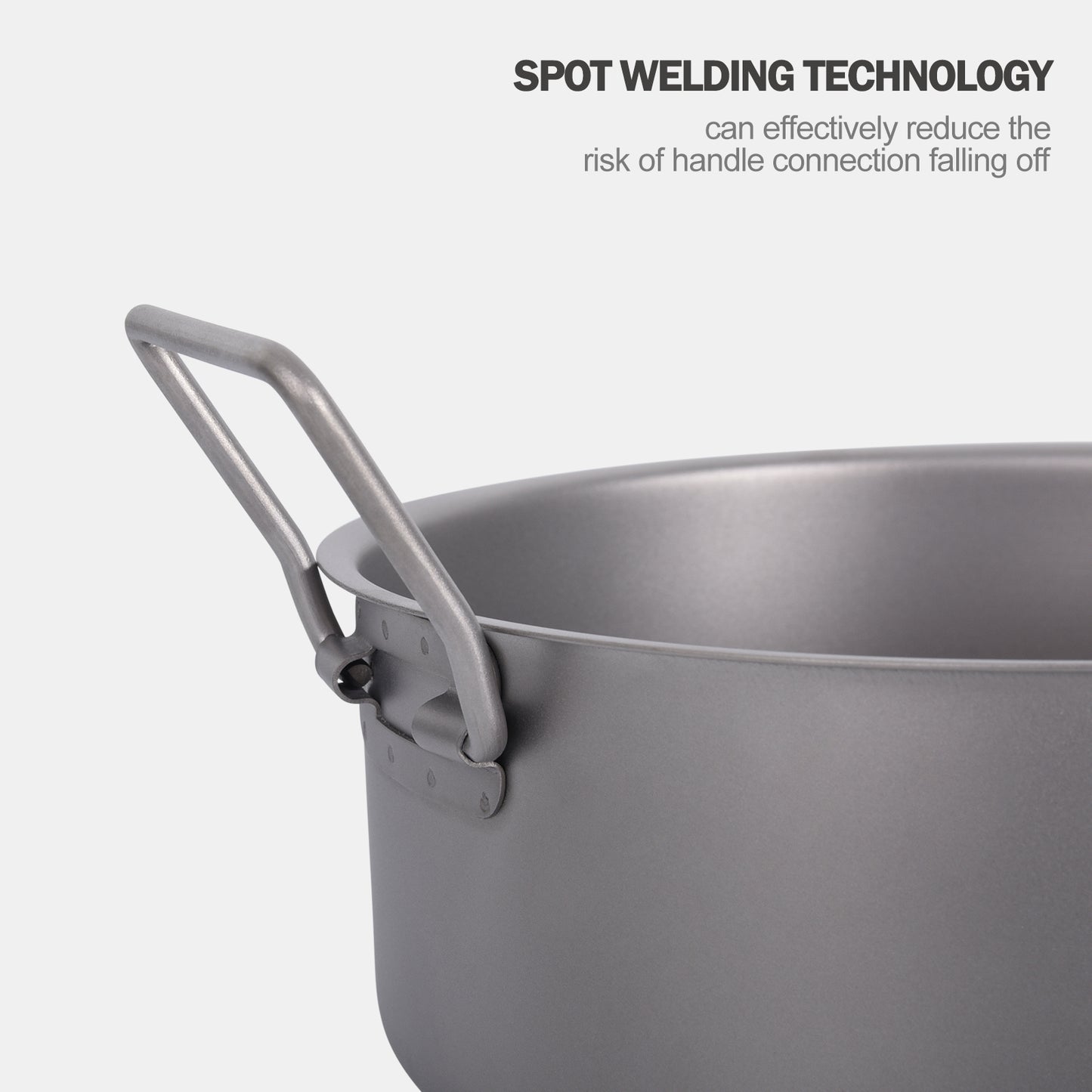 Boundless Voyage 2L Titanium Stock Pot with Lid and Folding Handle, Portable Lightweight Soup Pot for Outdoor Camping Hiking Picnic  Ti2054C