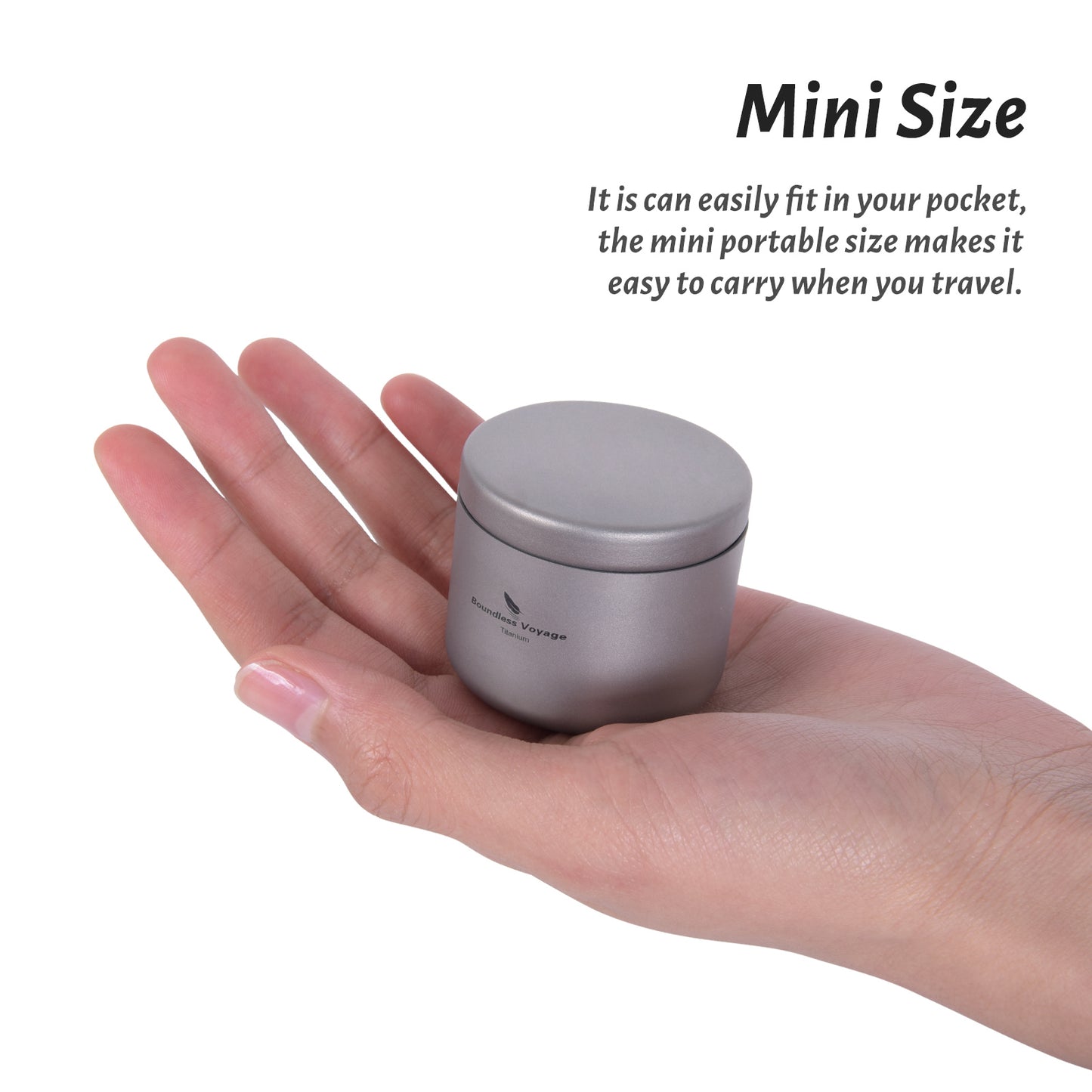 Boundless Voyage Titanium Tea Caddy Canister, Ultralight Portable Food Storage Container, Multi-Purpose Jar for Loose Tea, Coffee Beans, Spices, Nuts & Sugar, for Kitchen, Camping, Travel & Daily Use Ti3208D-Ti3210D