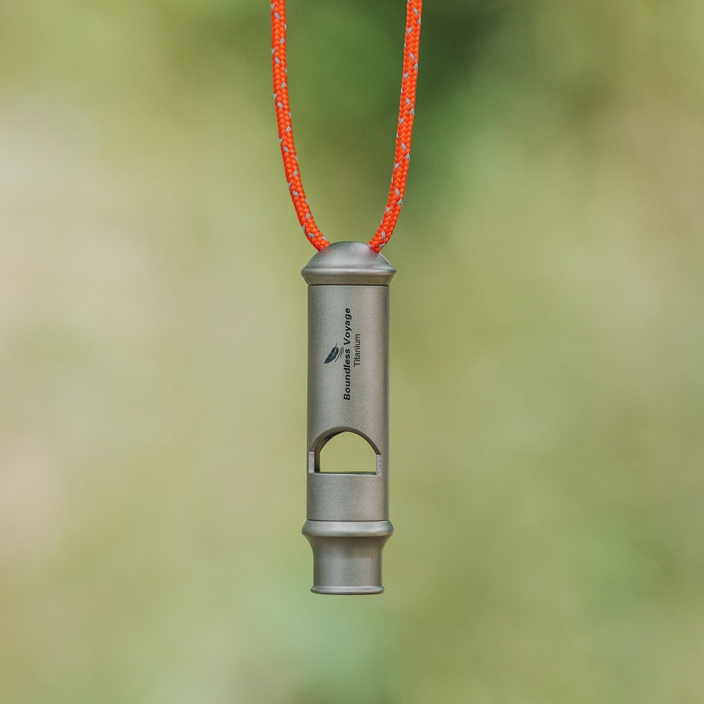 Boundless Voyage Titanium Whistle Emergency Survival Safety Whistles with Lanyard Loud for Outdoor Camping Hiking Coaches Training Sports Keychain Whistle Ti9019O