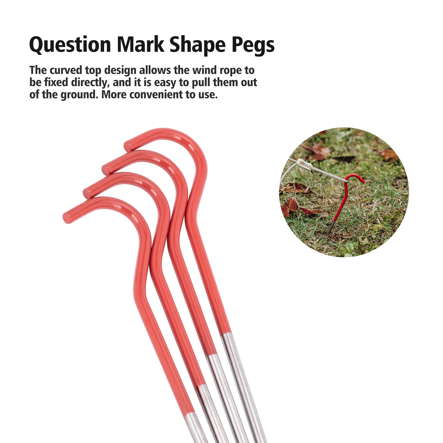 Boundless Voyage 16.5cm Titanium Alloy Tent Stakes | Ultralight Heavy Duty Ground Pegs, Portable Outdoor Camping Accessories, 8Pcs Pack Ti4002P