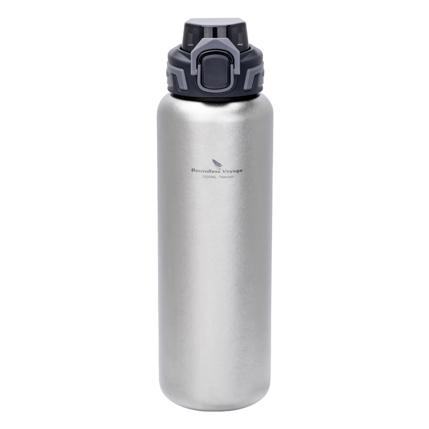 Boundless Voyage 1200ml Pure Titanium Water Bottle 2 Lids (Flip Top & Titanium Screw Lid) | Ultralight Leakproof Drink Bottle for Camping Hiking Gym Travel  Ti3019D