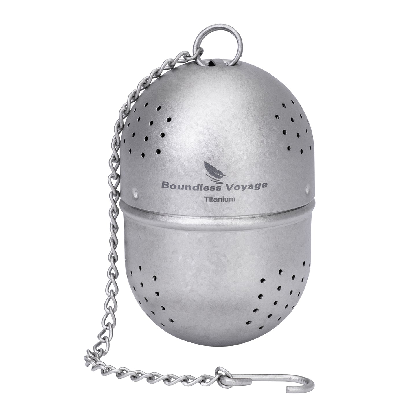 Boundless Voyage Ultralight Titanium Tea Ball Infuser with Extended Chain, Fine Mesh Strainer for Loose Tea & Spices, Reusable Filter for Mugs Teapots Home Kitchen Teaware Ti3207A