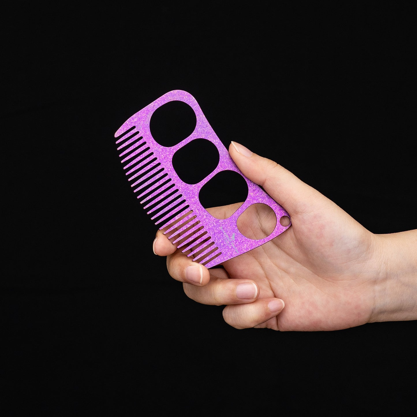 Boundless Voyage Titanium Crescent Comb, Unisex Hair & Beard Grooming Comb for Household Daily Use and Travel Carry