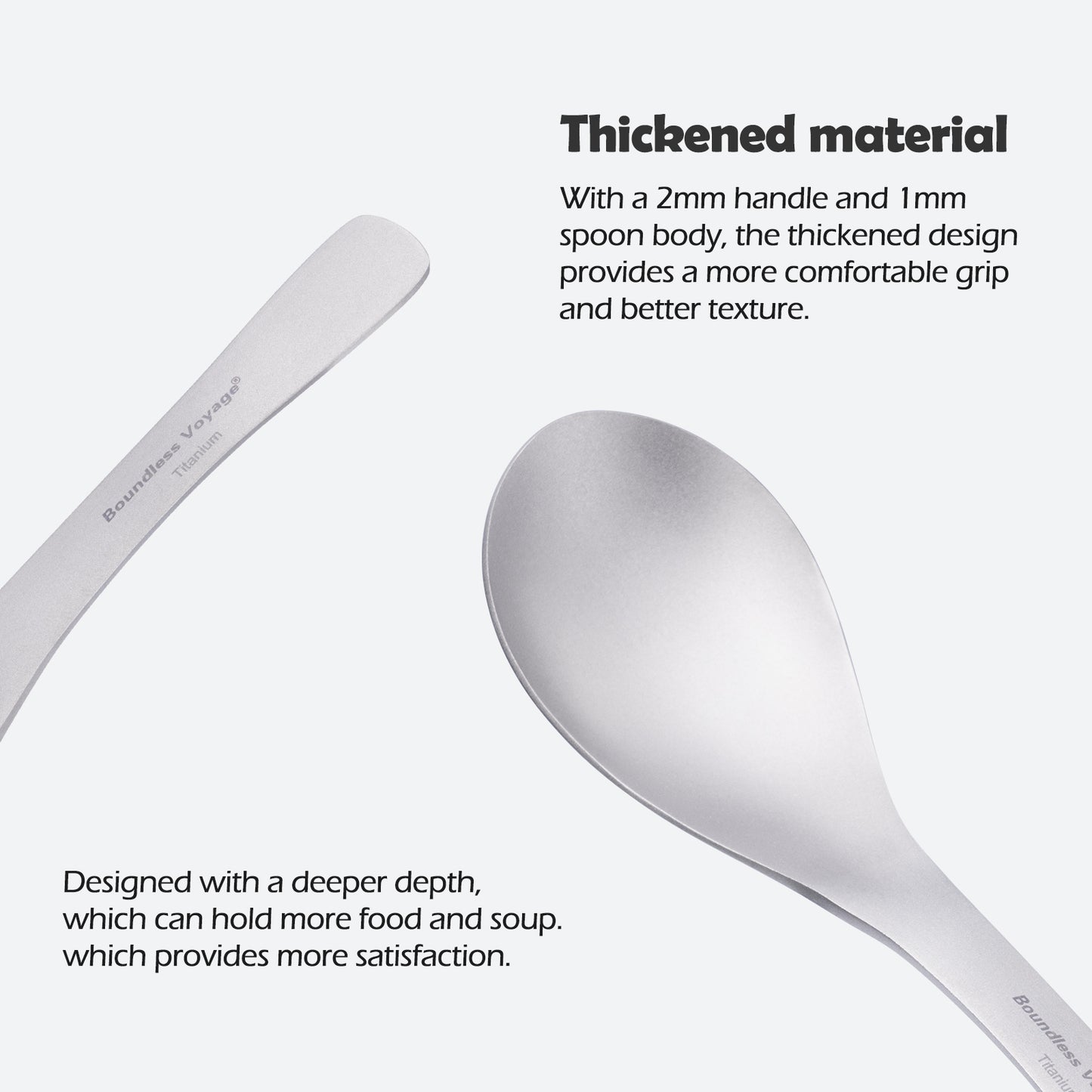 Boundless Voyage Titanium Soup Spoon 155mm One-Piece Ultralight Camping Cutlery for Outdoor Home Ti1067T