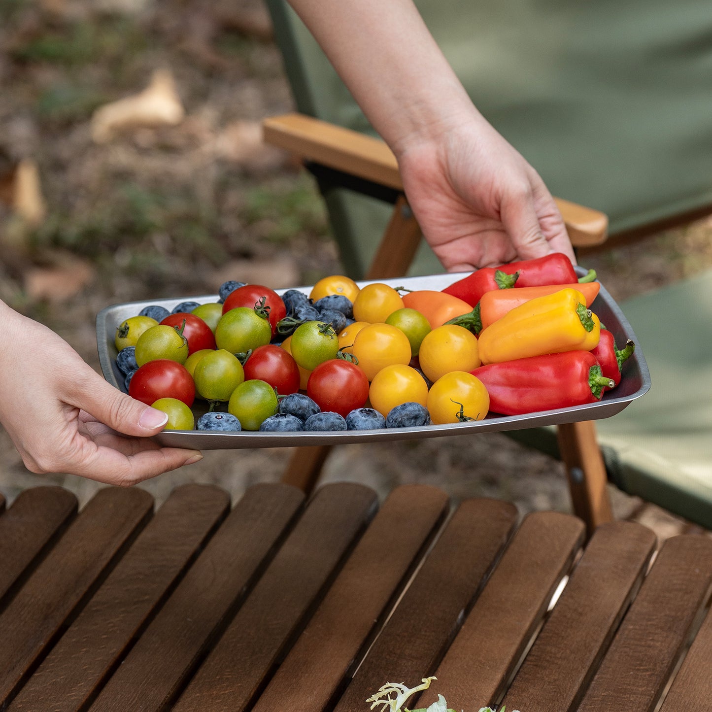Boundless Voyage Pure Titanium Square Plate | Lightweight Heat-Resistant Portable Camping Tray, Dishwasher Safe Tableware for Home, Picnic & BBQ Ti1149T