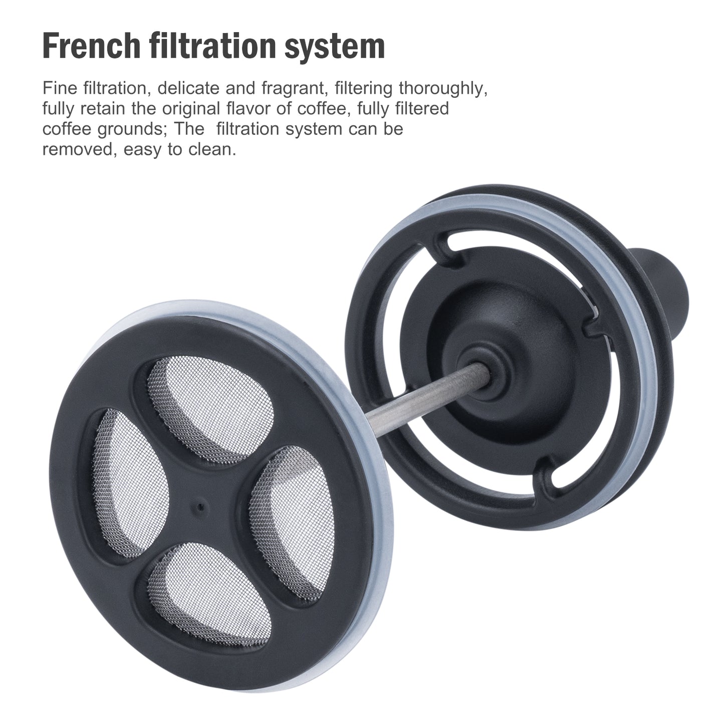 Boundless Voyage 450ml Double-Walled Insulated Titanium French Press Coffee Tumbler with Lid, Portable Filter Coffee Mug for Travel Daily Use Ti3255D