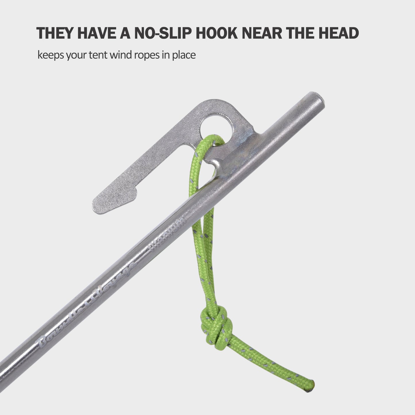 Boundless Voyage 20cm Pure Titanium Tent Stakes 6Pcs | Ultralight Heavy Duty Tent Pegs for Hard Soil, Snowfield & Grassland, Multi-Purpose Accessories for Camping, Hiking, Climbing & Garden Plant Support Ti4014P