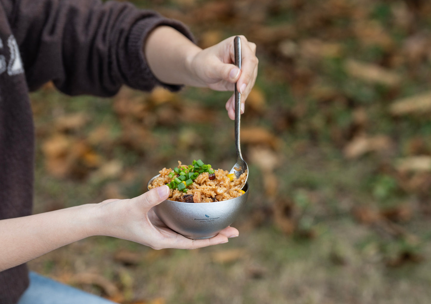 Boundless Voyage 260ml Titanium Double-Wall Bowl, Ultralight Anti-Scald Camping Bowl for Hiking Outdoor Home Ti1081T