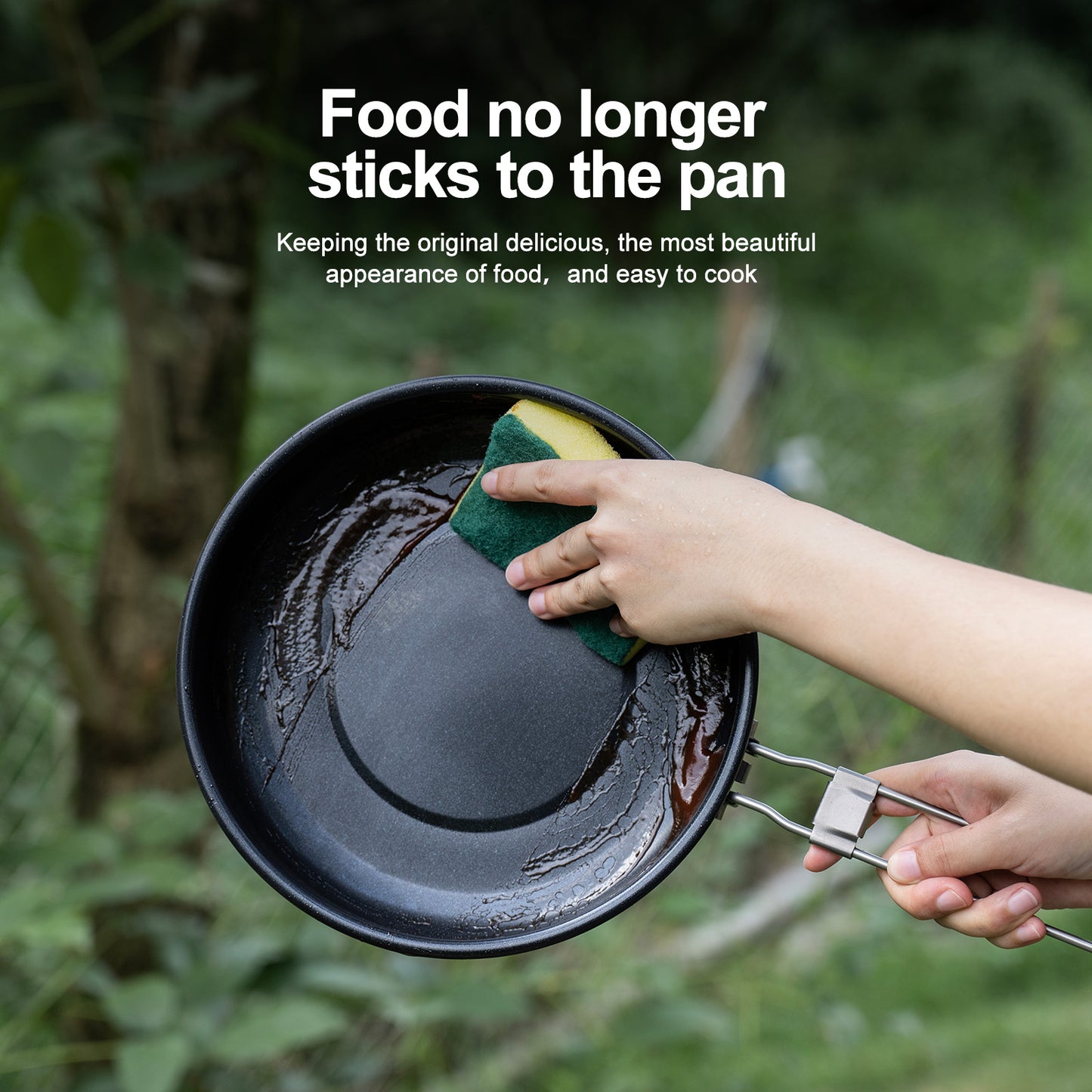 Boundless Voyage Pure Titanium Non-Stick Frying Pan with Foldable Handle, Ultralight Camping Skillet , Portable Outdoor Cookware for Backpacking, Picnic Ti2069C/Ti2070C