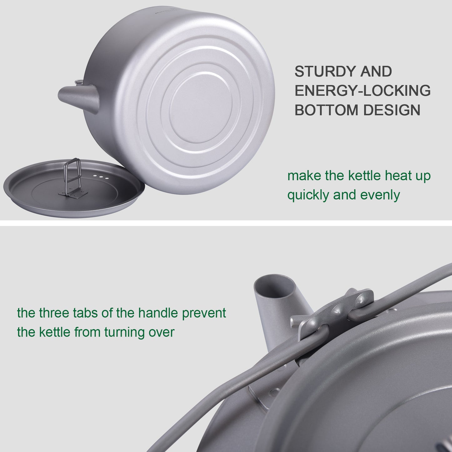 Boundless Voyage 1L Pure Titanium Camping Kettle | Ultralight Coffee Teapot with Foldable Handle & Tea Filter for Boiling Water, Coffee & Tea Ti3098D