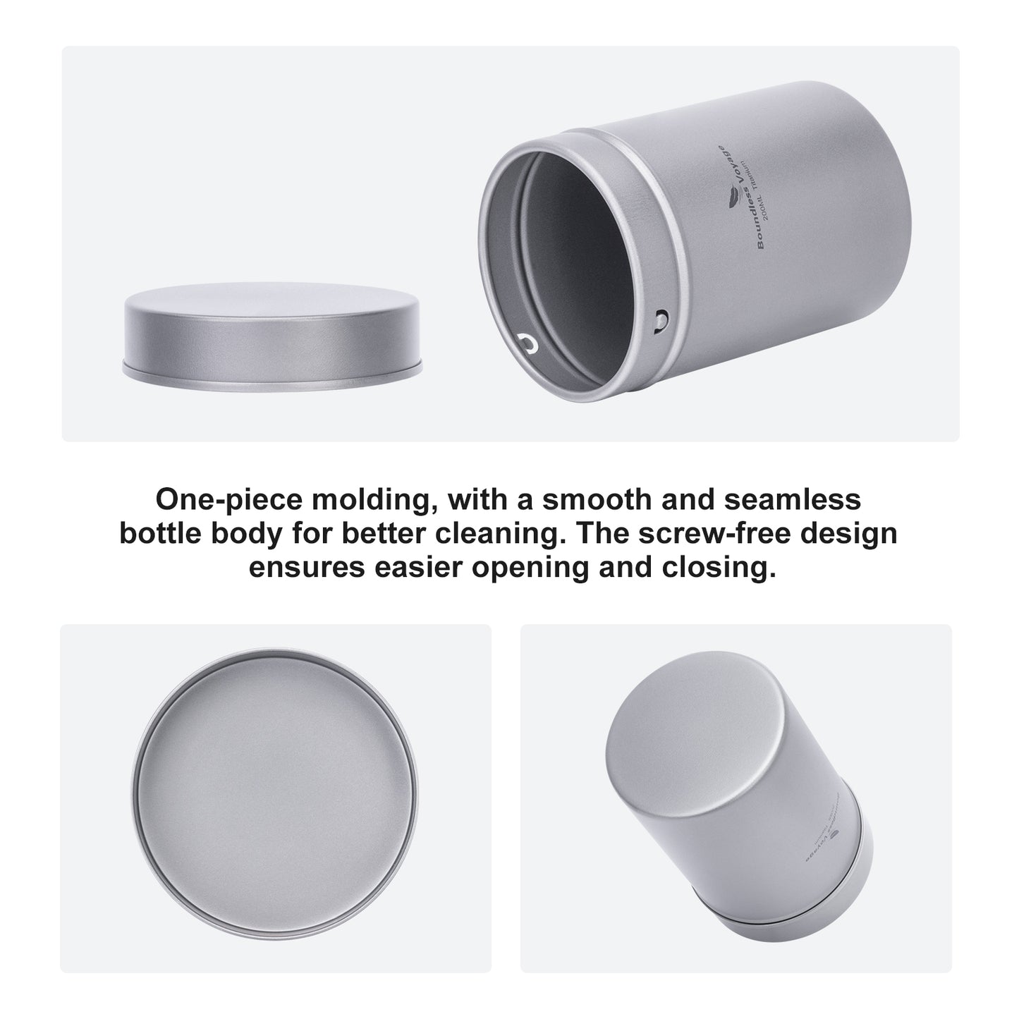 Boundless Voyage Titanium Tea Caddy Tea Canister Ultralight Portable & Small Round Kitchen Food Storage Container for Loose Tea, Coffee, Spices, Beans, Sugar Ti3212D