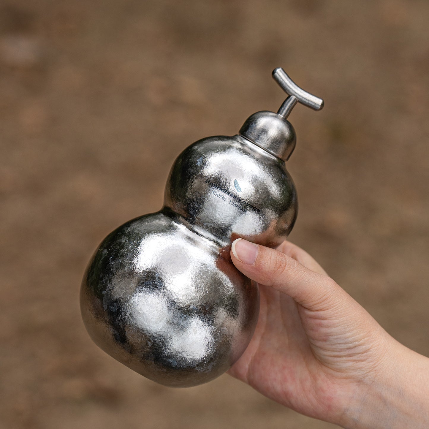 Boundless Voyage Titanium Crystallized Gourd Bottle 500ml Whiskey Alcohol Drink ware for Outdoor Camping Hiking Ti3270D