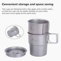 Boundless Voyage Titanium Coffee Cup 250ml Tea Mug Outdoor Camping Tableware Portable Lightweight Mug Ti3051D-Ti3051D