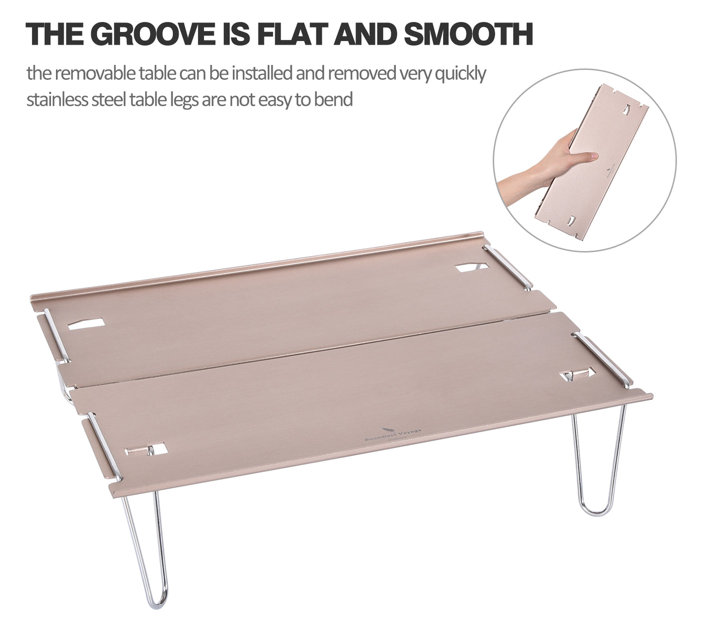 Boundless Voyage Ultralight Aluminum Alloy Mini Folding Table, Detachable Portable Outdoor Dining Table for Camping Hiking Backpacking Picnic BVT01