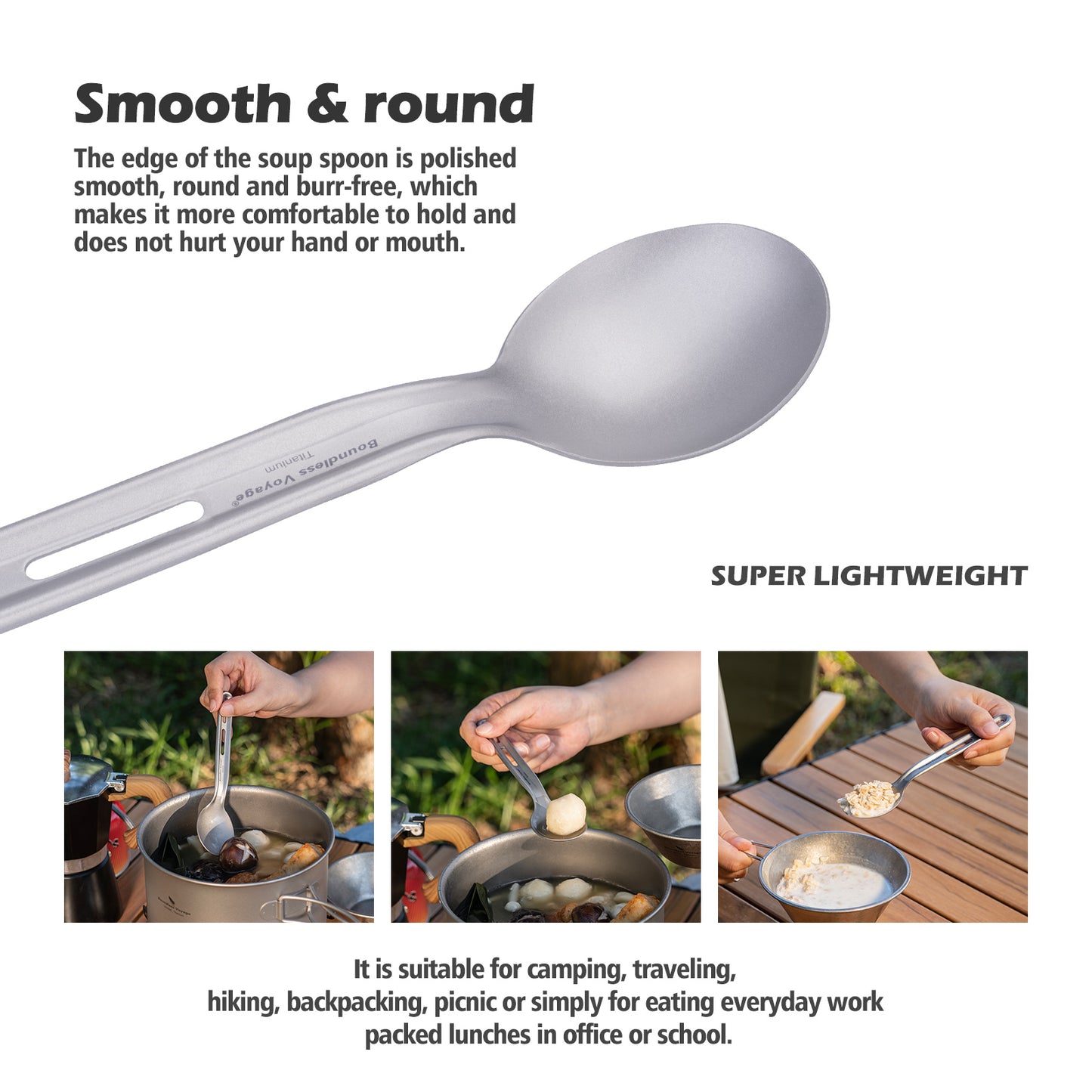 Boundless Voyage Ultralight Titanium Cutlery Set , Knife Spoon Fork Chopsticks Portable Tableware for Camping Travel  Ti1124T/Ti1125T