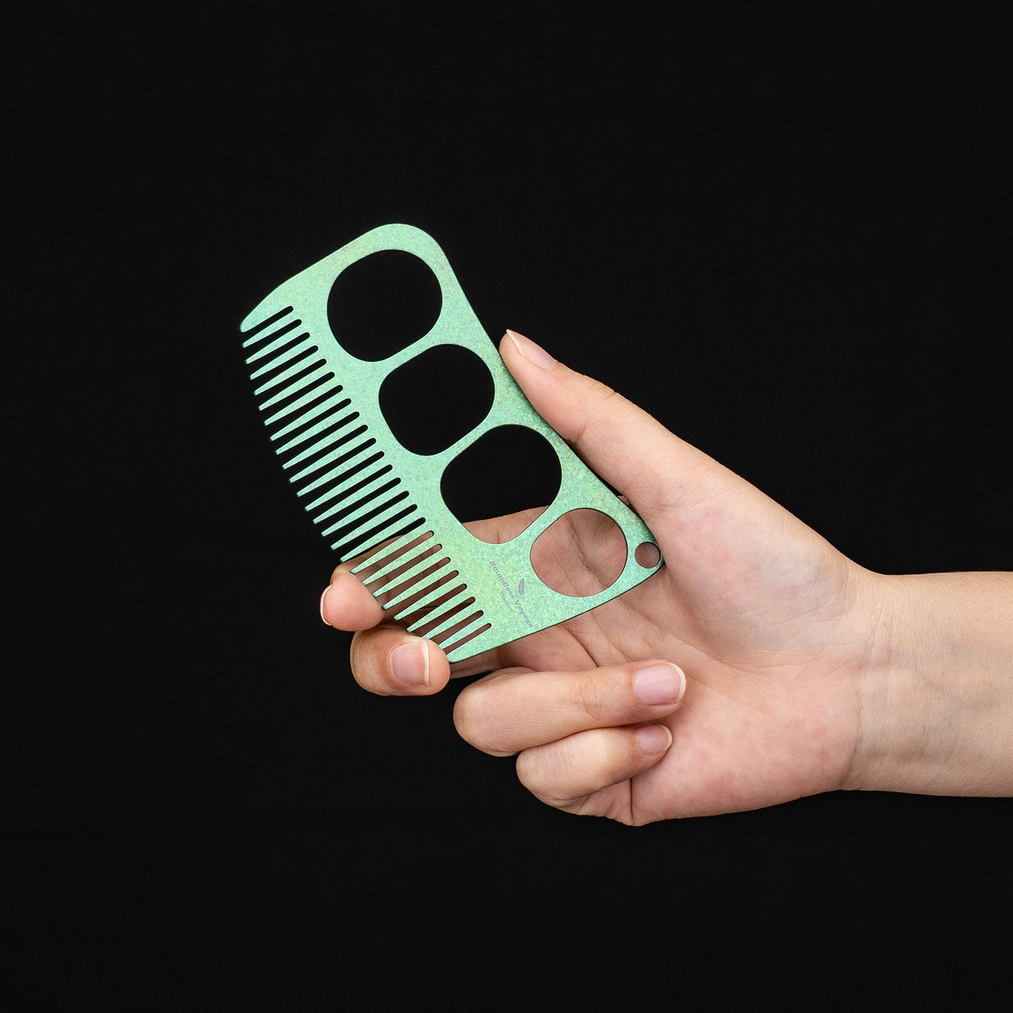 Boundless Voyage Titanium Crescent Comb, Unisex Hair & Beard Grooming Comb for Household Daily Use and Travel Carry