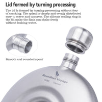 Boundless Voyage 180ml Titanium Hip Flask with Funnel Set Round Wine Bottle Special-shaped Small Pocket Flask Liquor Ti3067D