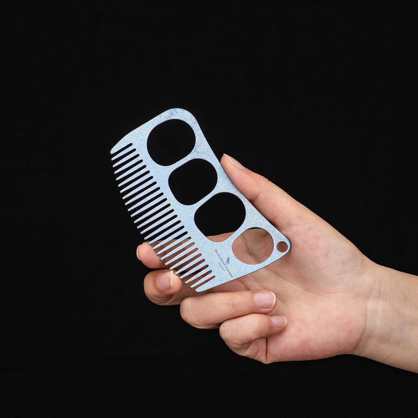 Boundless Voyage Titanium Crescent Comb, Unisex Hair & Beard Grooming Comb for Household Daily Use and Travel Carry