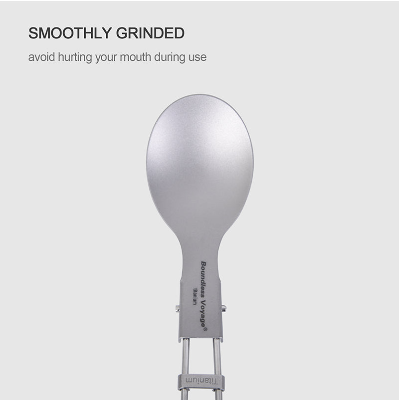Boundless Voyage Titanium SpoonPortable Folding Tableware  for Home Camping Restaurants Ti-1021T