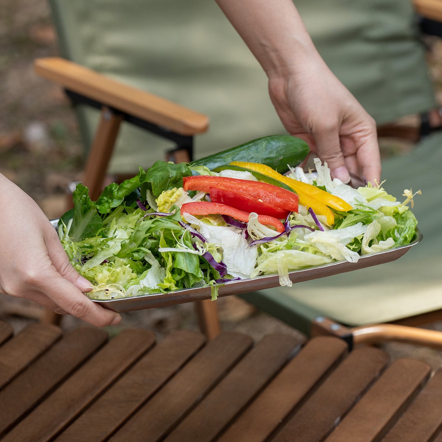 Boundless Voyage Pure Titanium Square Plate | Lightweight Heat-Resistant Portable Camping Tray, Dishwasher Safe Tableware for Home, Picnic & BBQ Ti1149T