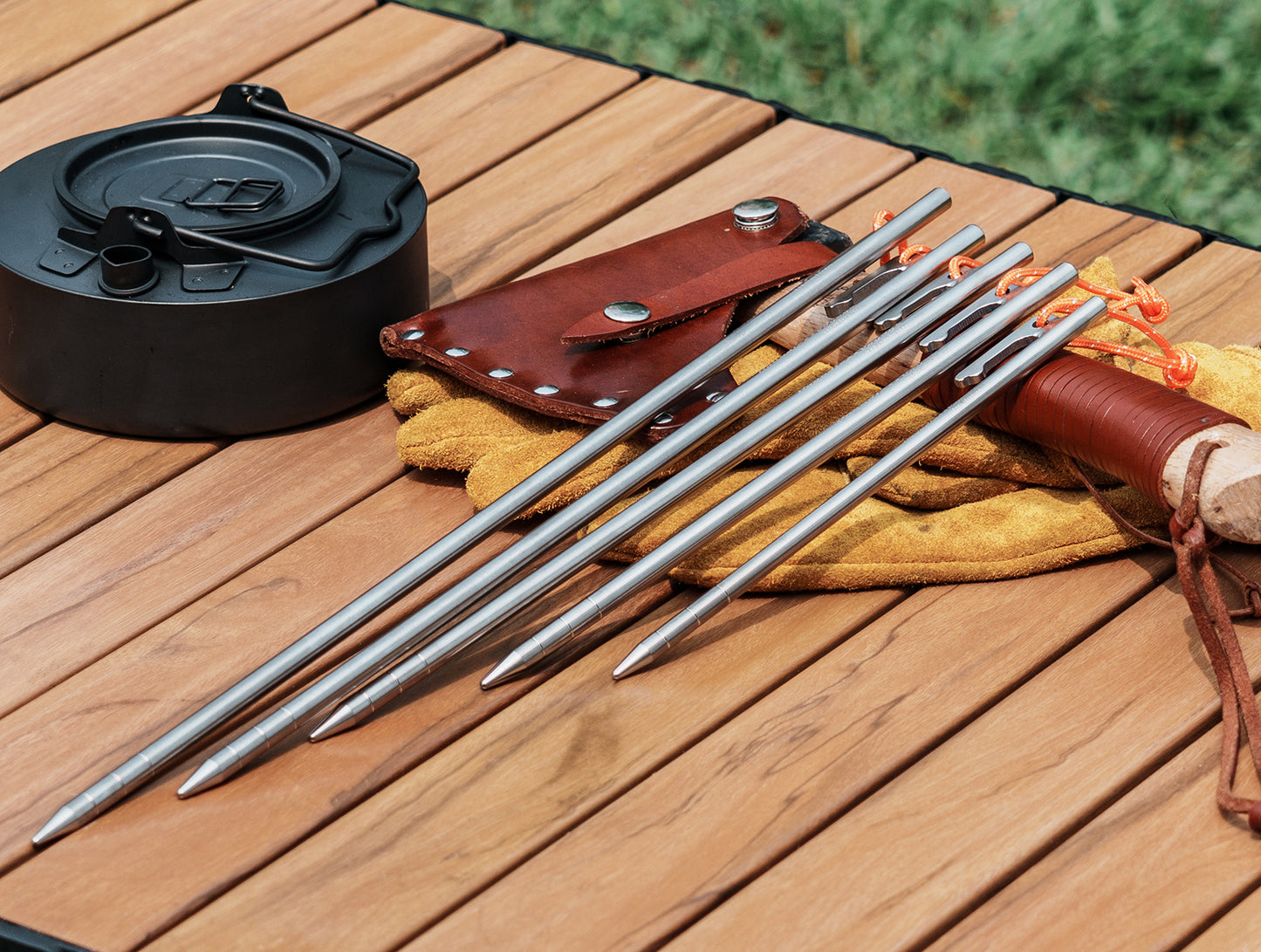 Boundless Voyage Multi-Size Titanium Alloy Tent Stakes | Ultralight Heavy Duty Ground Pegs, Portable Camping Accessories, Sizes 20/24/30/35/40cm, 4Pcs & 6Pcs Optional Sets Ti4012P