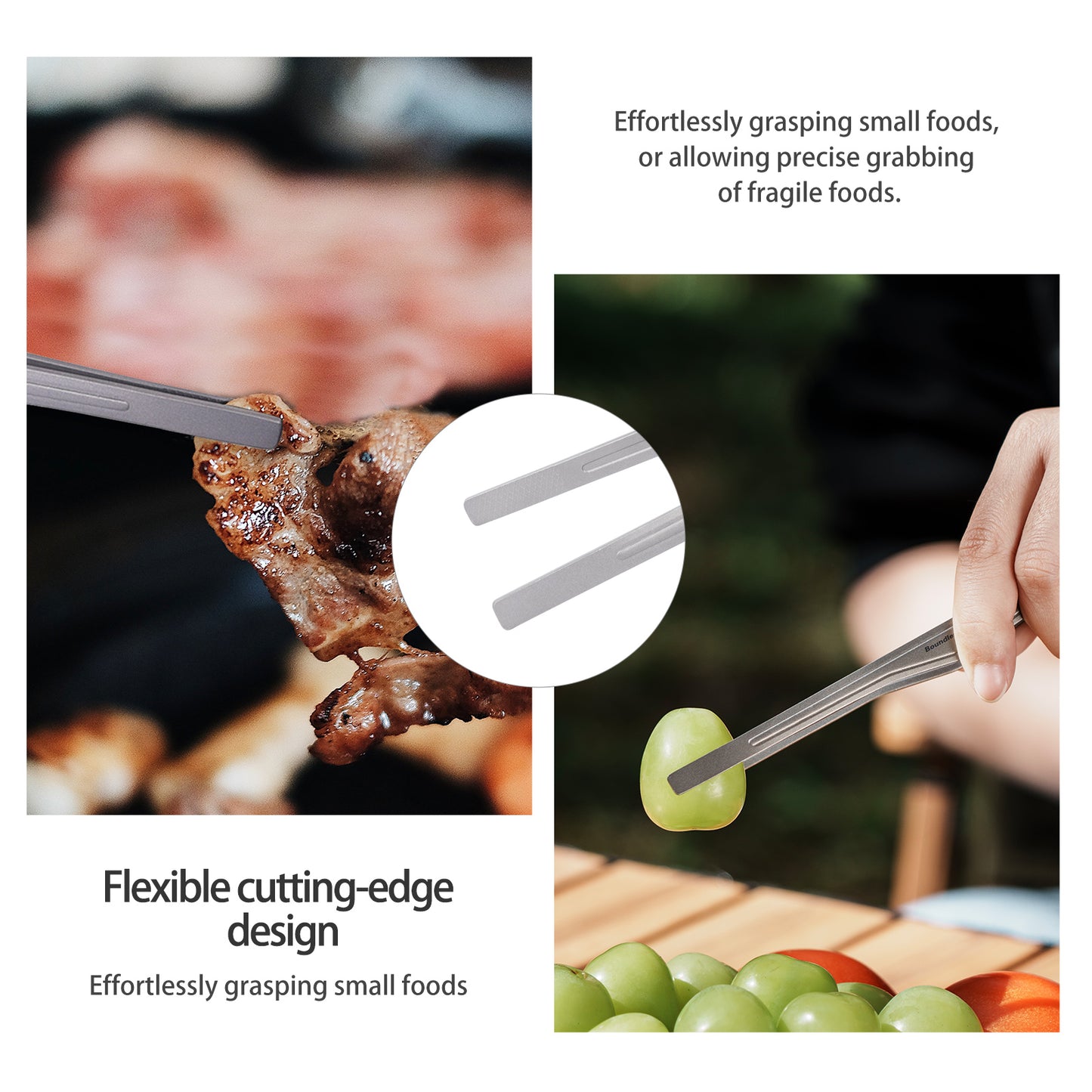 Boundless Voyage 6.7/10 Zoll Titan Ultraleicht Grillzange BBQ-Zange Mehrzweck-Pinzette für Küche Essenszange Buffet Salatzange Steakzange Grillzubehör Verbrühschutz Ti1011T-Ti1012T