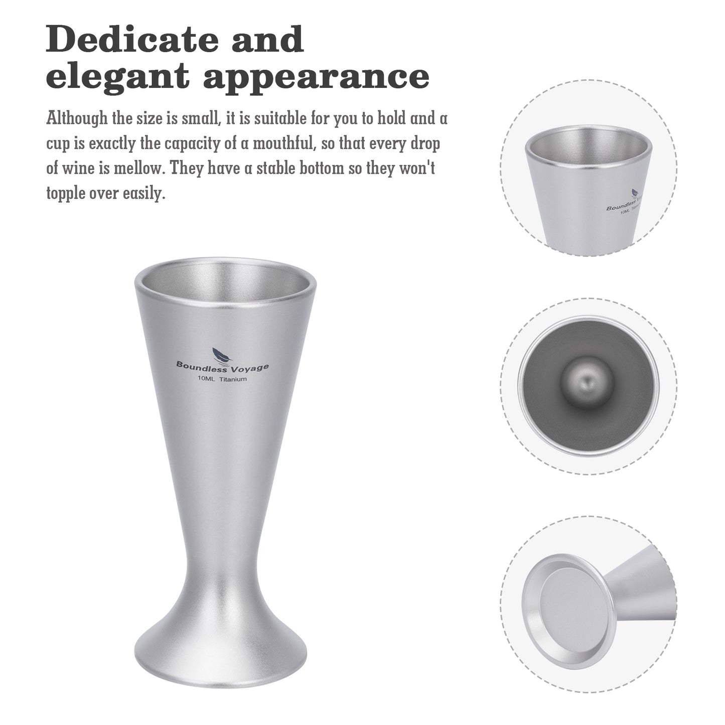 Boundless Voyage Titanium Mini Shot Glasses Cups Wine Drinking Cups Shooters Small Fancy Tequila Whiskey Shot Glasses Drinkware Ti3079D/Ti3079A