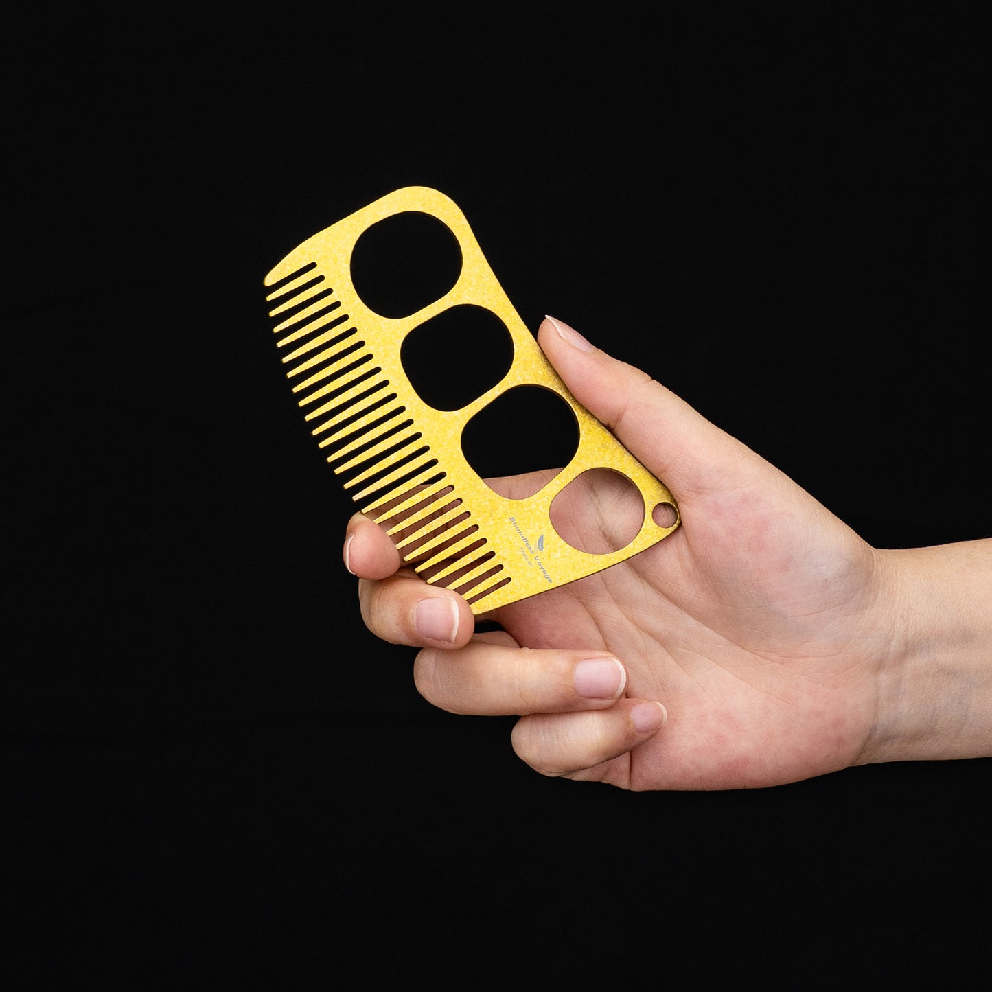 Boundless Voyage Titanium Crescent Comb, Unisex Hair & Beard Grooming Comb for Household Daily Use and Travel Carry