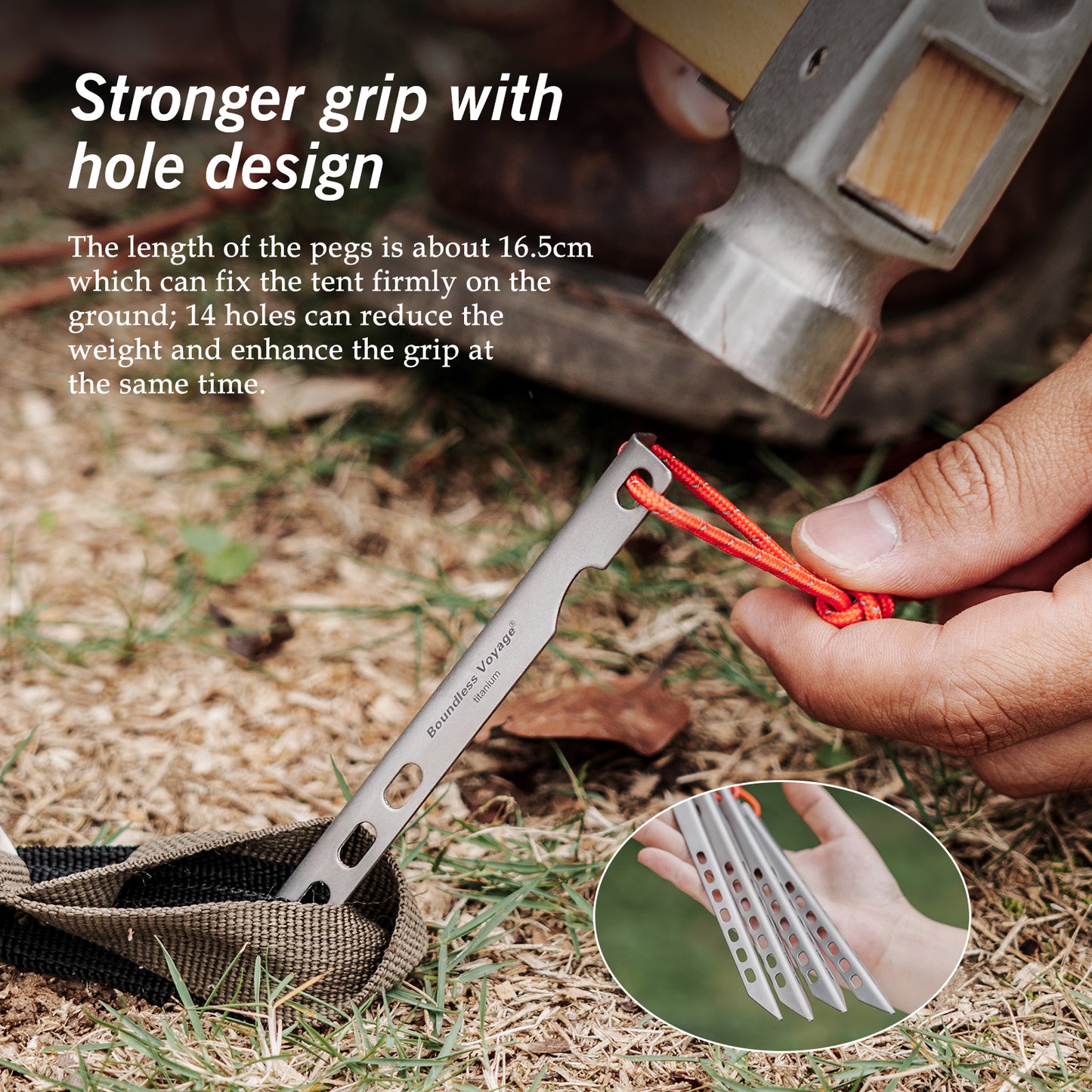 Boundless Voyage 16.5cm  V-Shape Pure Titanium Tent Stakes | Ultralight Heavy Duty Ground Pegs, Outdoor Camping Accessories, 6Pcs / 8Pcs / 12Pcs Optional Sets Ti4008P