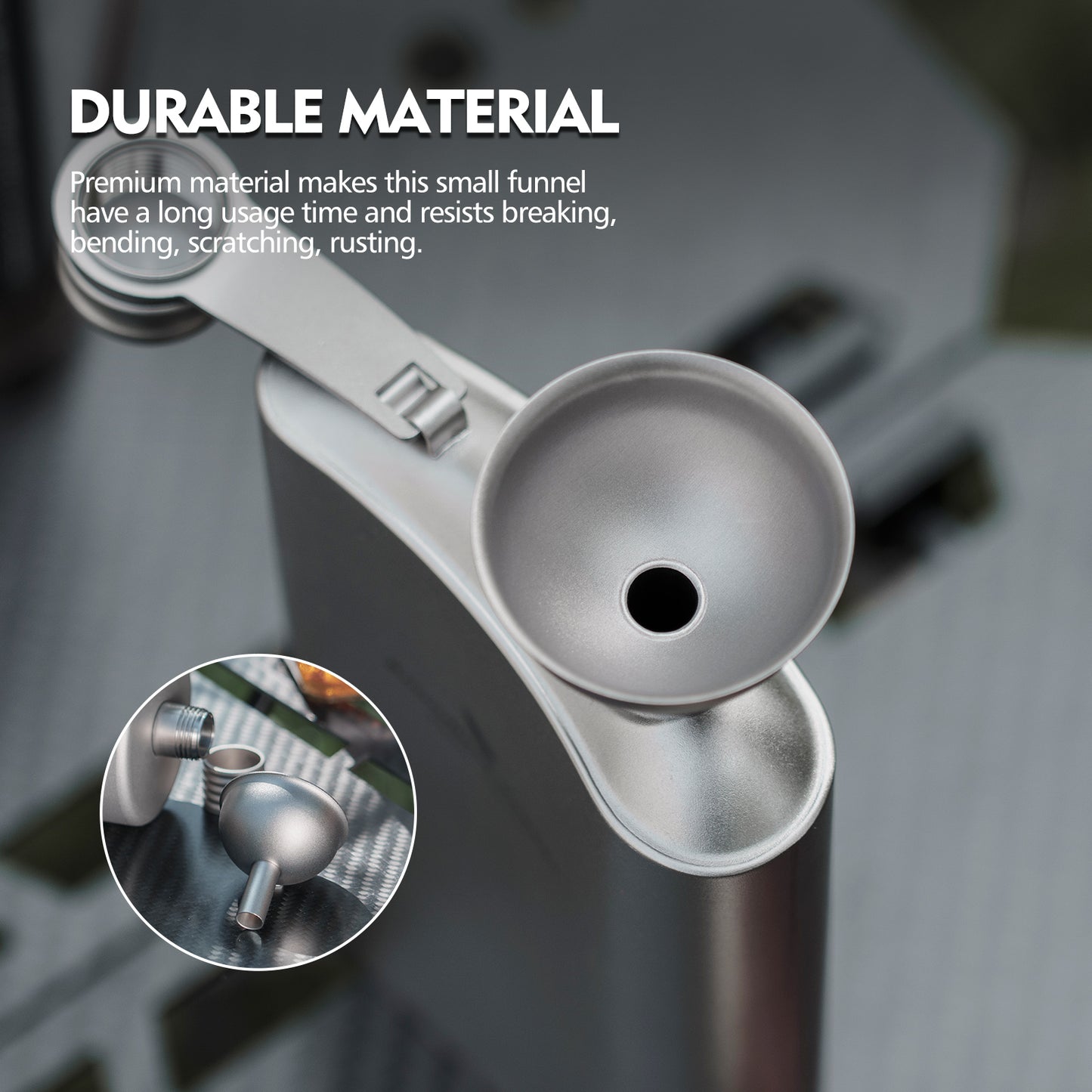 Boundless Voyage Titanium Funnel Flagon Accessories Multi-use Kitchen Funnel for Transferring Liquid, Fluid, Cooking Oils, Jam & Powder Ti3077D